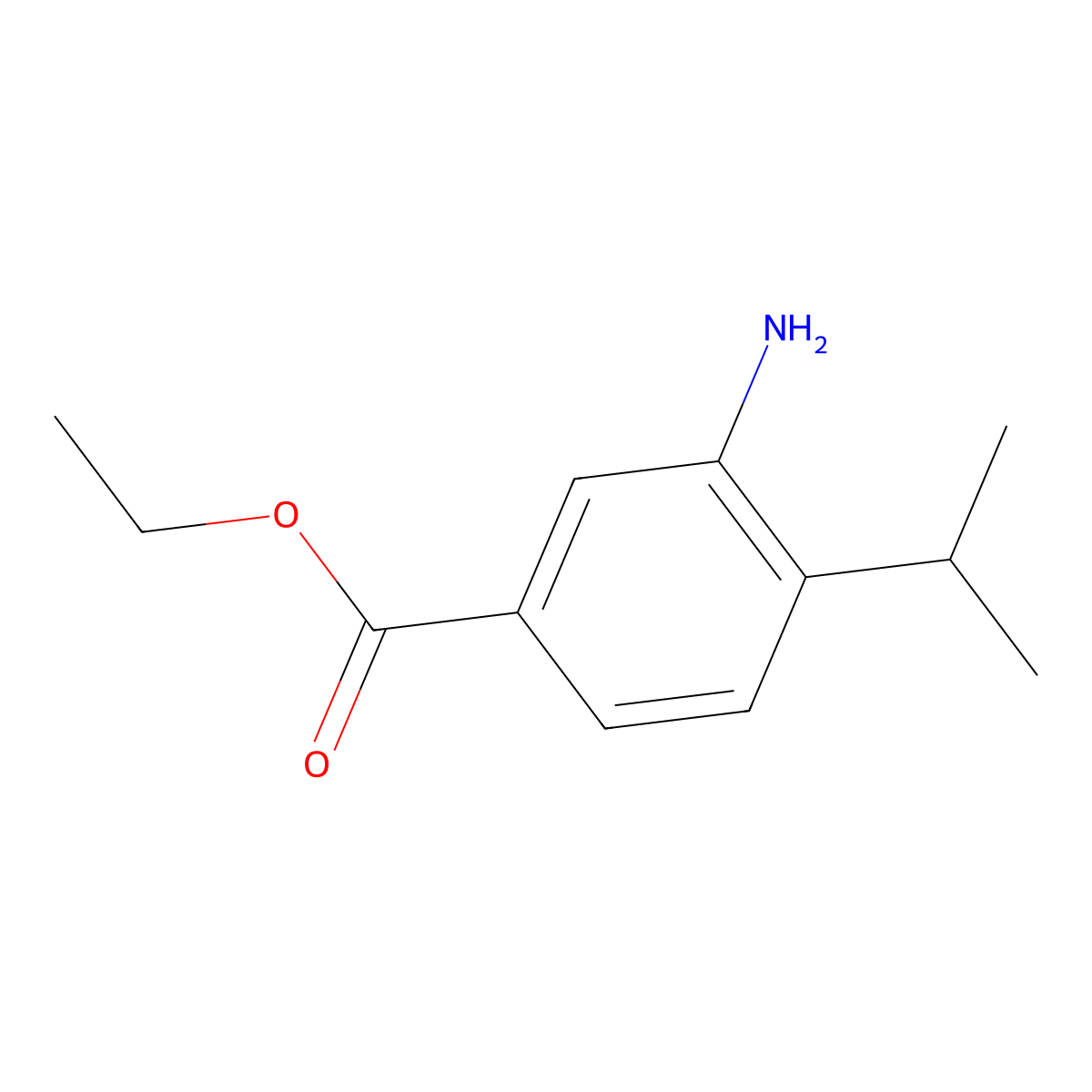 Ethyl 3-amino-4-(propan-2-yl)benzoate molecular structure, CAS 1621681-48-8