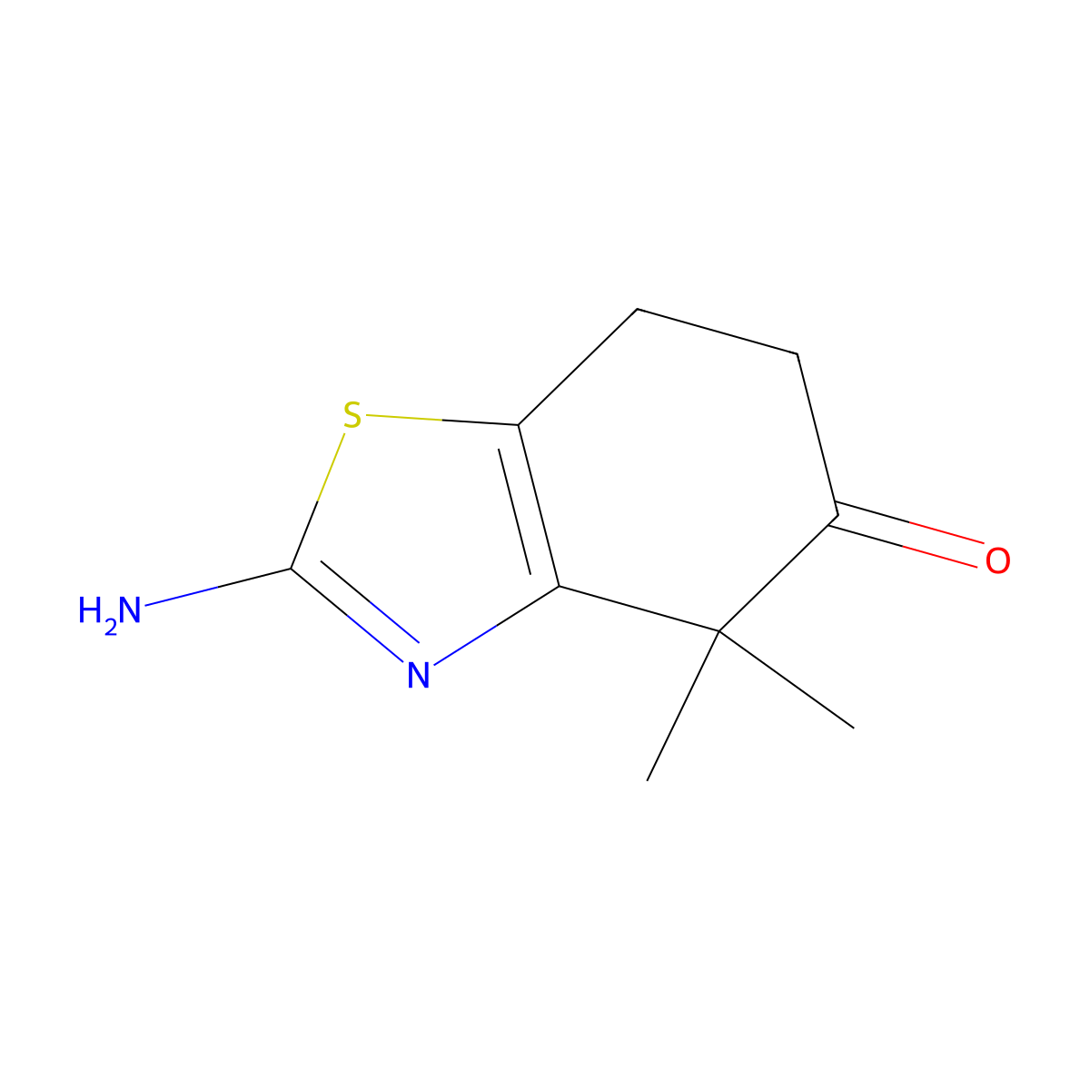 2-Amino-4,4-dimethyl-4,5,6,7-tetrahydro-1,3-benzothiazol-5-one molecular structure, CAS 1621686-10-9