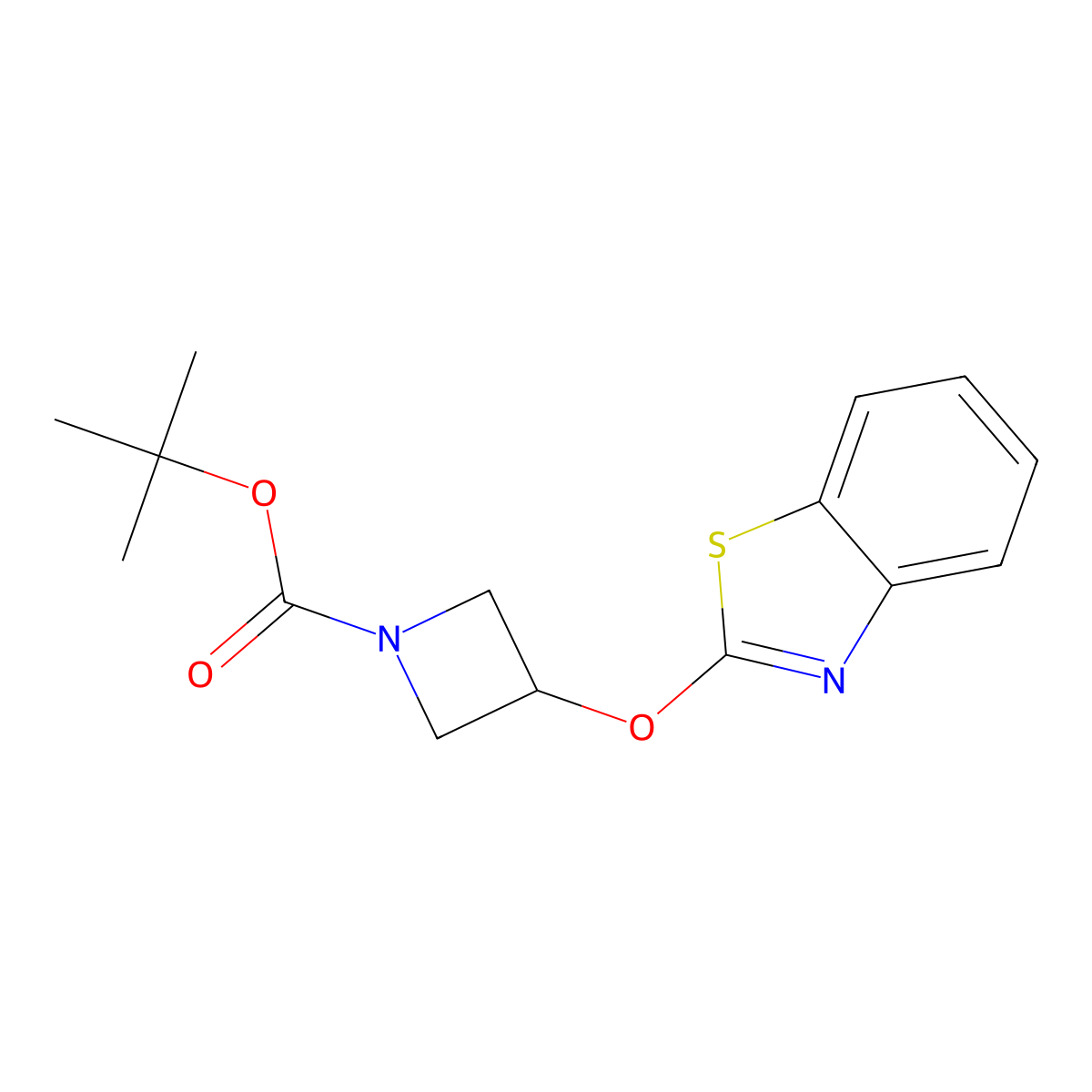 Tert-butyl 3-(benzo[d]thiazol-2-yloxy)azetidine-1-carboxylate molecular structure, CAS 1621696-71-6