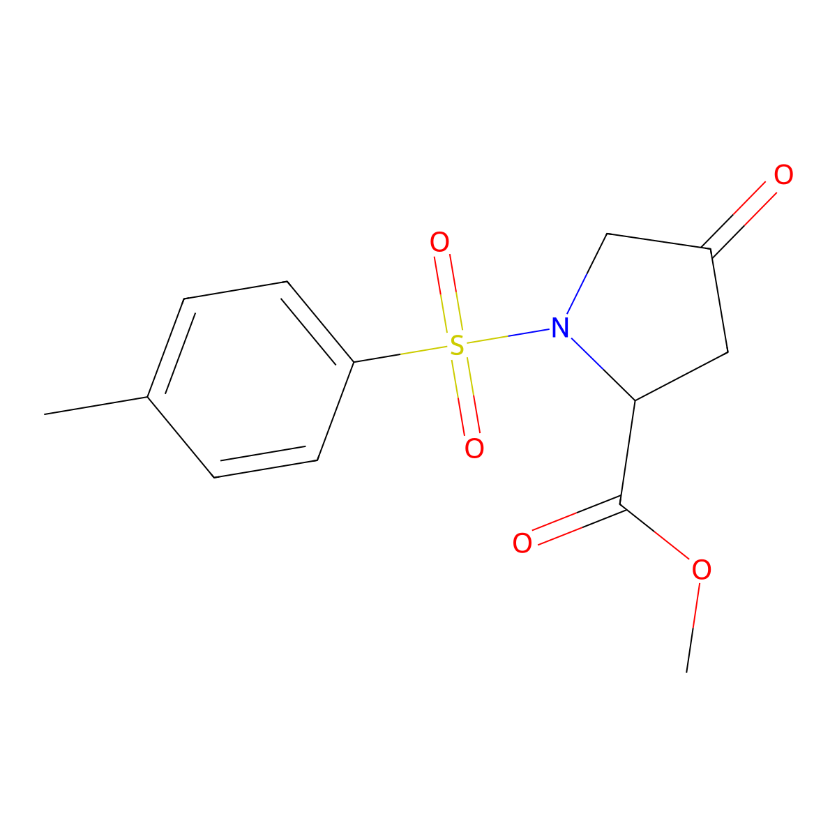 methyl (2S)-1-(4-methylbenzenesulfonyl)-4-oxopyrrolidine-2-carboxylate molecular structure, CAS 16217-10-0