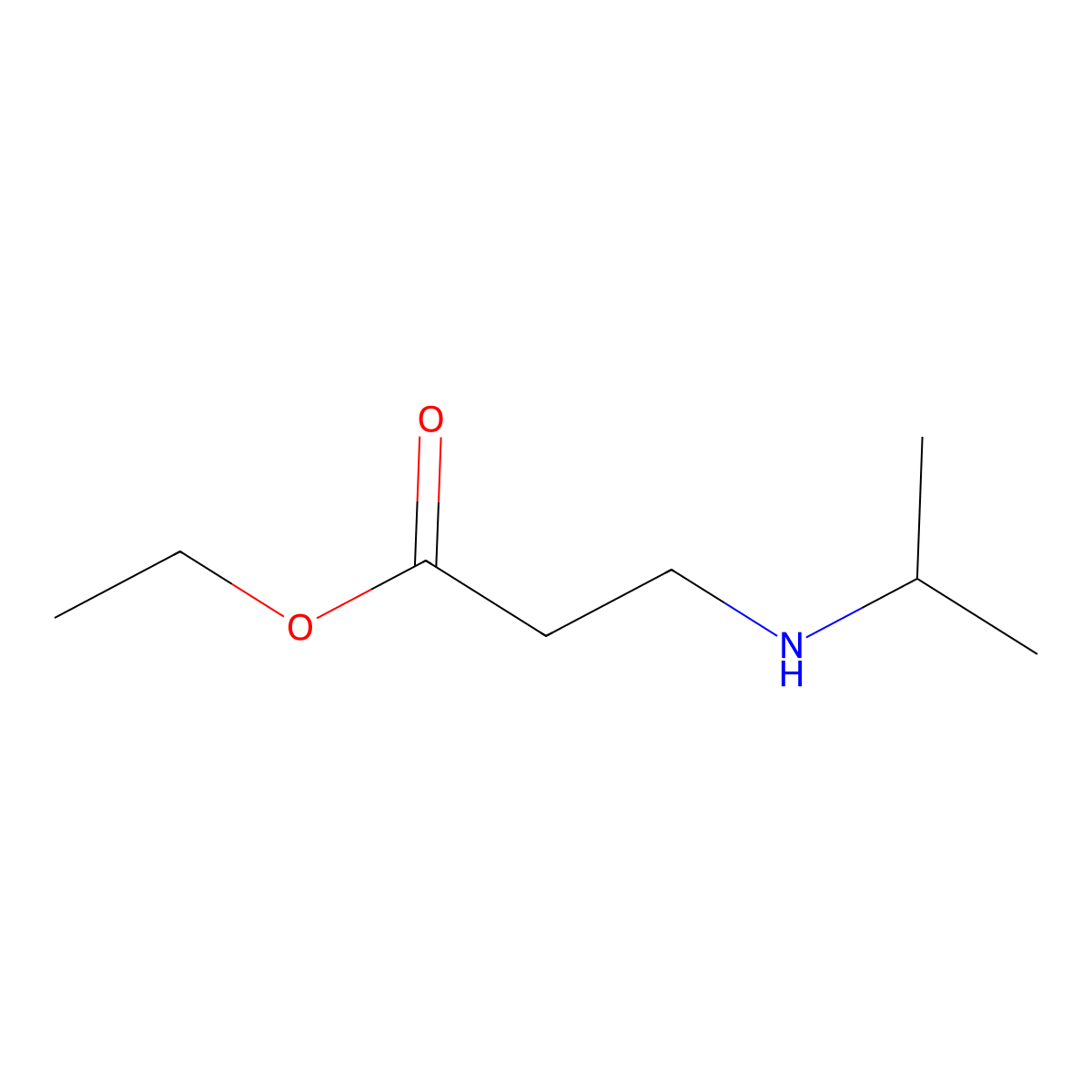 Ethyl 3-((propan-2-yl)amino)propanoate molecular structure, CAS 16217-22-4