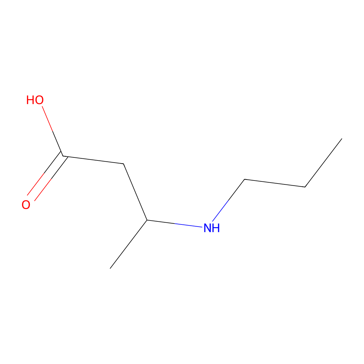 3-(Propylamino)-butanoic acid molecular structure, CAS 16217-37-1