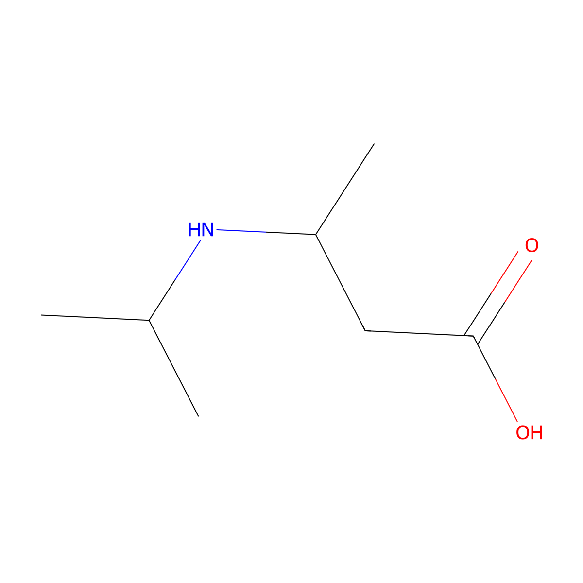 Butanoic acid, 3-[(1-methylethyl)amino]- molecular structure, CAS 16217-38-2
