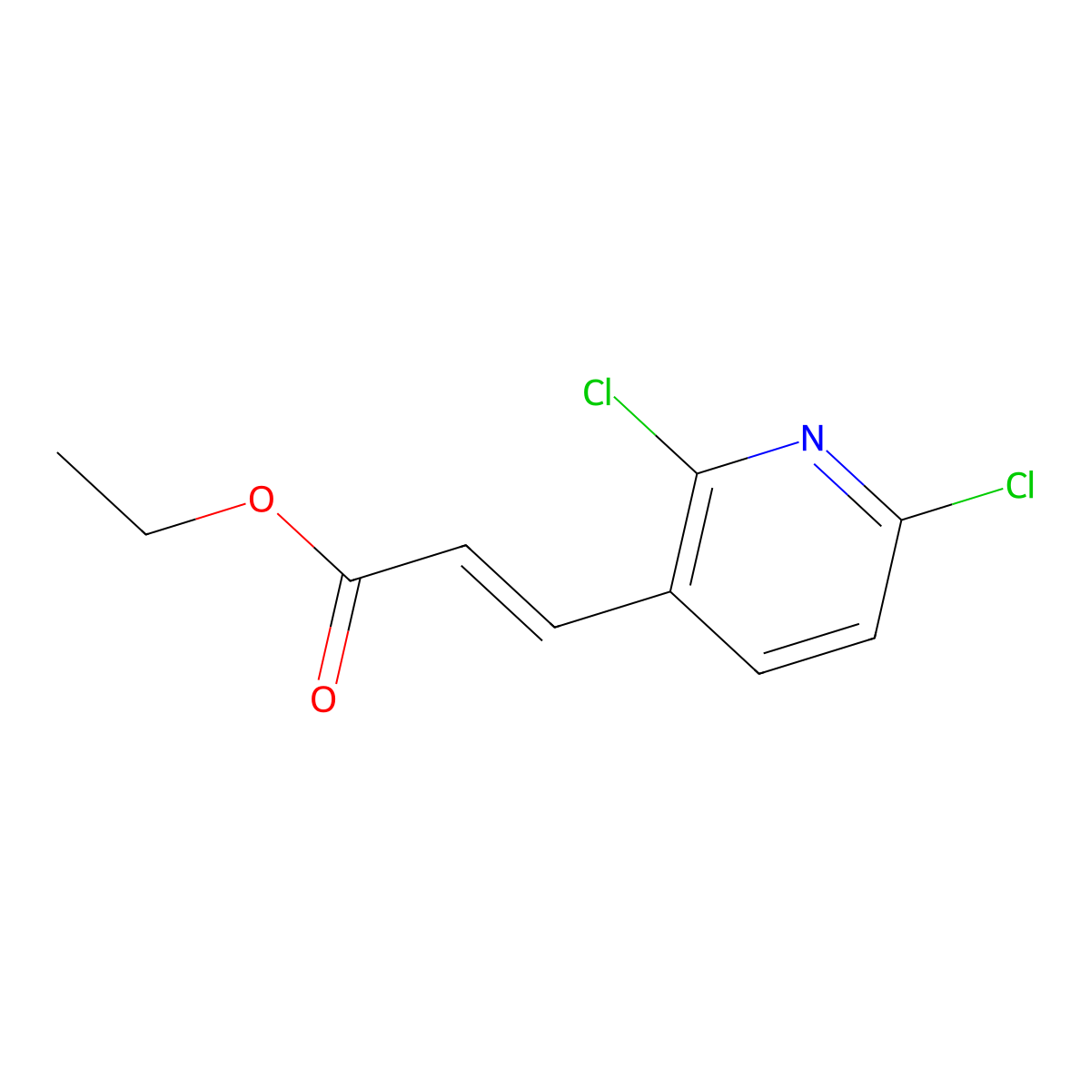 EThyl (2E)-3-(2,6-dichloropyridin-3-yl)prop-2-enoate molecular structure, CAS 1621706-02-2