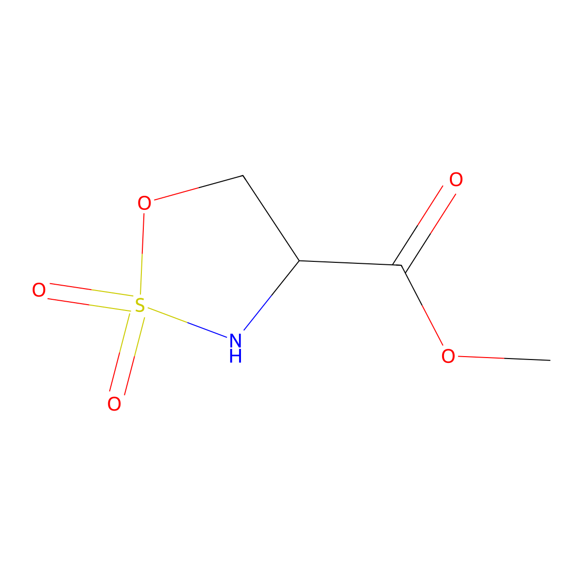 methyl (4S)-2,2-dioxo-1,2lambda6,3-oxathiazolidine-4-carboxylate molecular structure, CAS 1621706-78-2