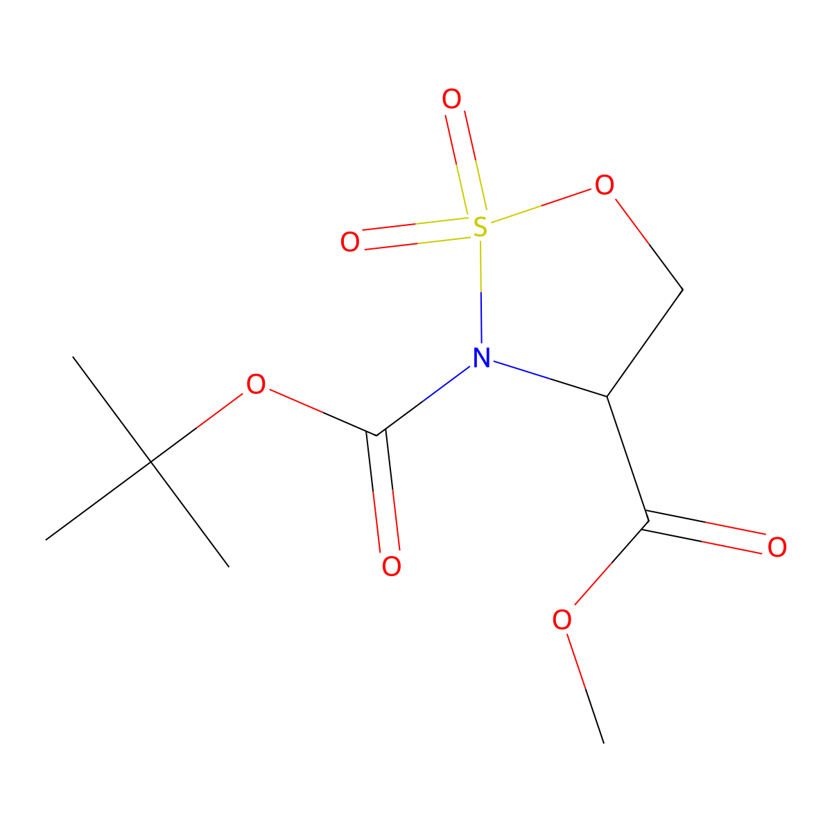 Methyl (R)-3-Boc-1,2,3-oxathiazolidine-4-carboxylate 2,2-Dioxide molecular structure, CAS 1621706-89-5