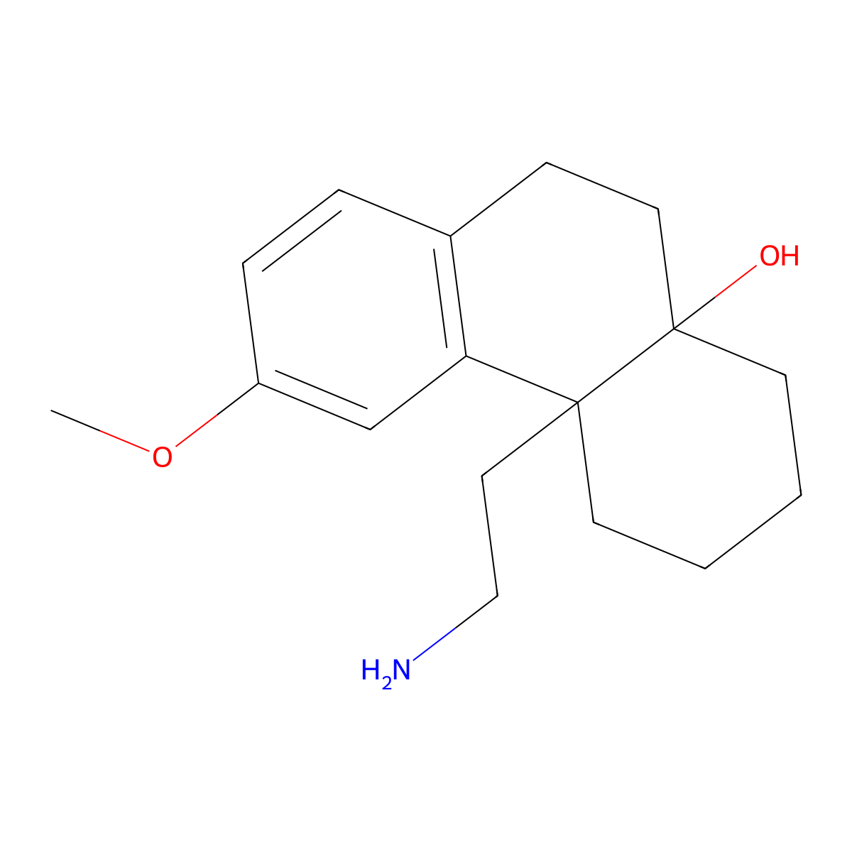 cis-4B-(2-Aminoethyl)-3-methoxy-4B,5,6,7,8,8A,9,10-octahydrophenanthren-8A-OL molecular structure, CAS 162179-21-7