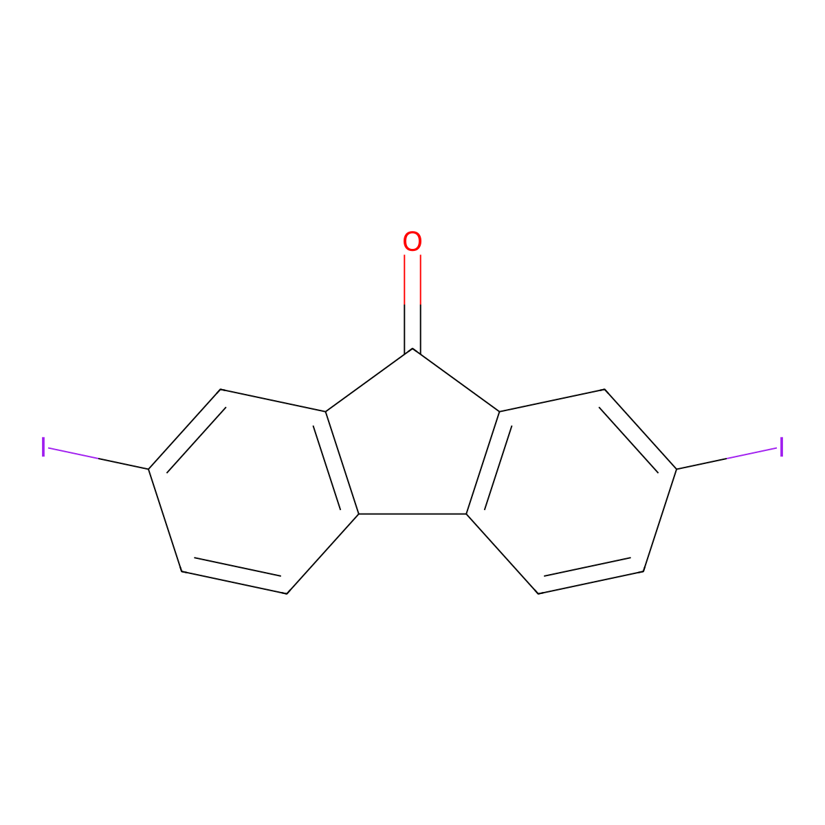 2,7-Diiodo-fluoren-9-one molecular structure, CAS 16218-30-7