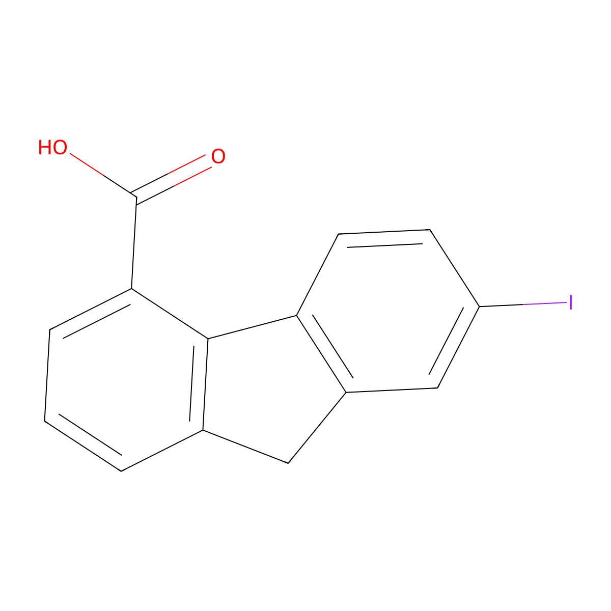 7-Iodo-9H-fluorene-4-carboxylic acid molecular structure, CAS 16218-33-0