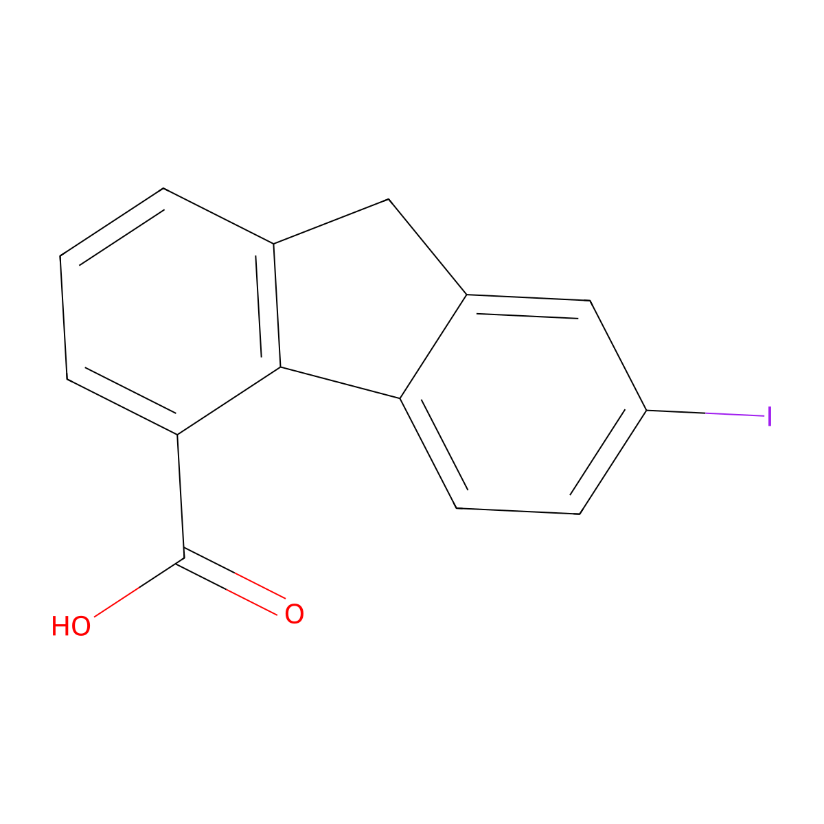 7-Iodo-9H-fluorene-4-carboxylic acid molecular structure, CAS 16218-33-0