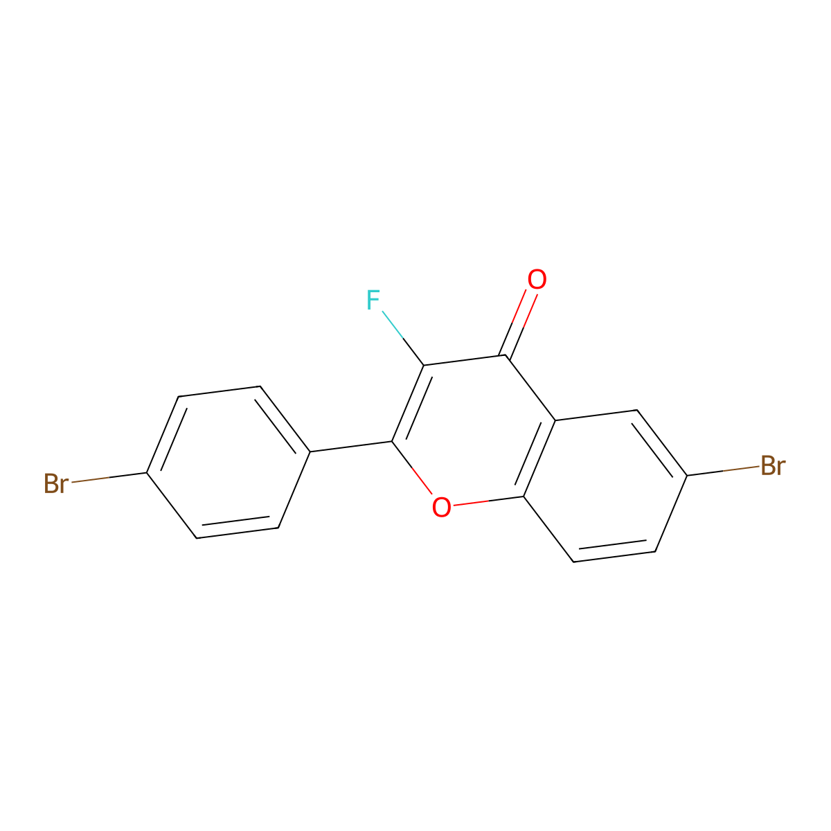 6-Bromo-2-(4-bromophenyl)-3-fluoro-4H-chromen-4-one molecular structure, CAS 1621873-97-9