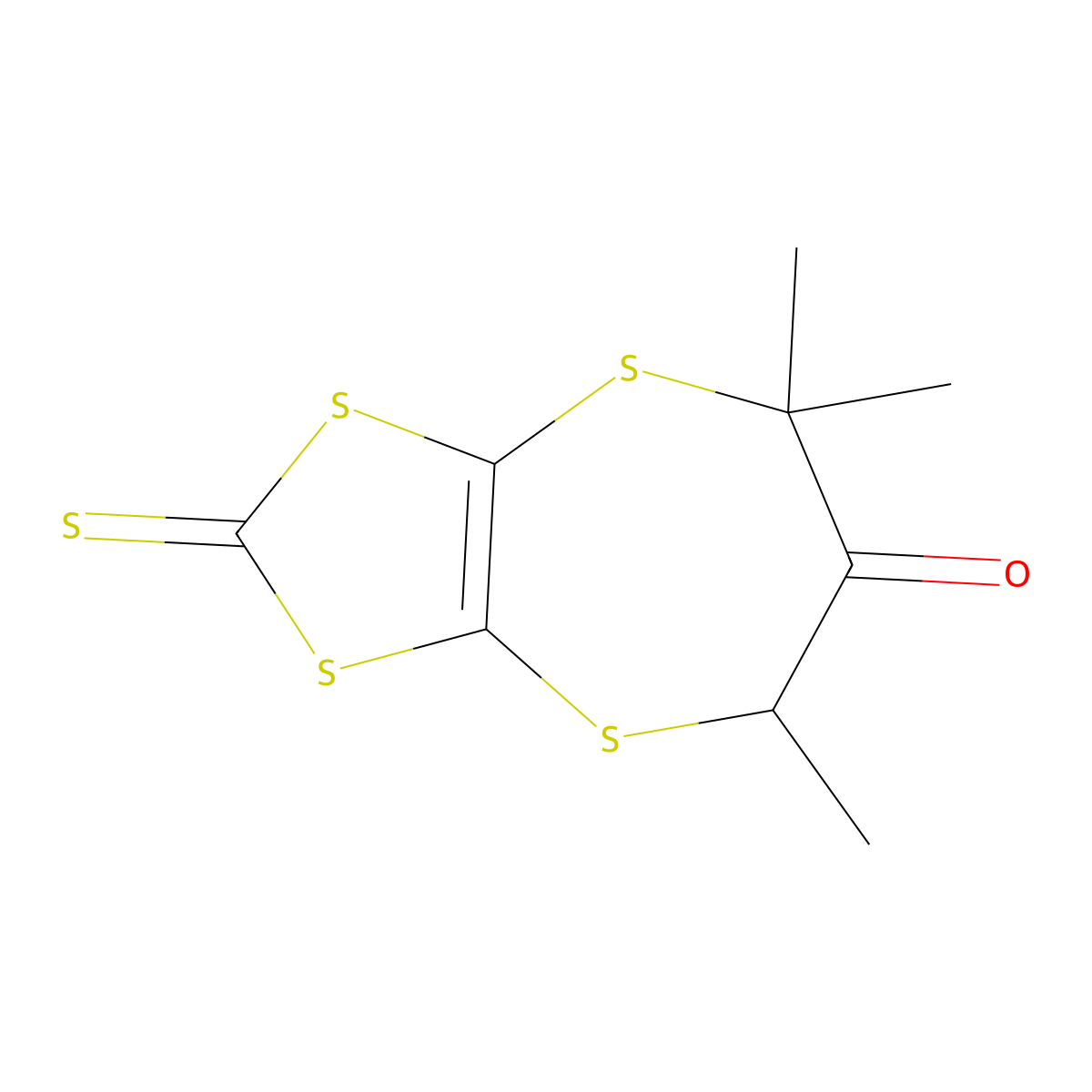 5,5,7-Trimethyl-2-thioxo-5H-[1,3]dithiolo[4,5-b][1,4]dithiepin-6(7H)-one molecular structure, CAS 162190-34-3