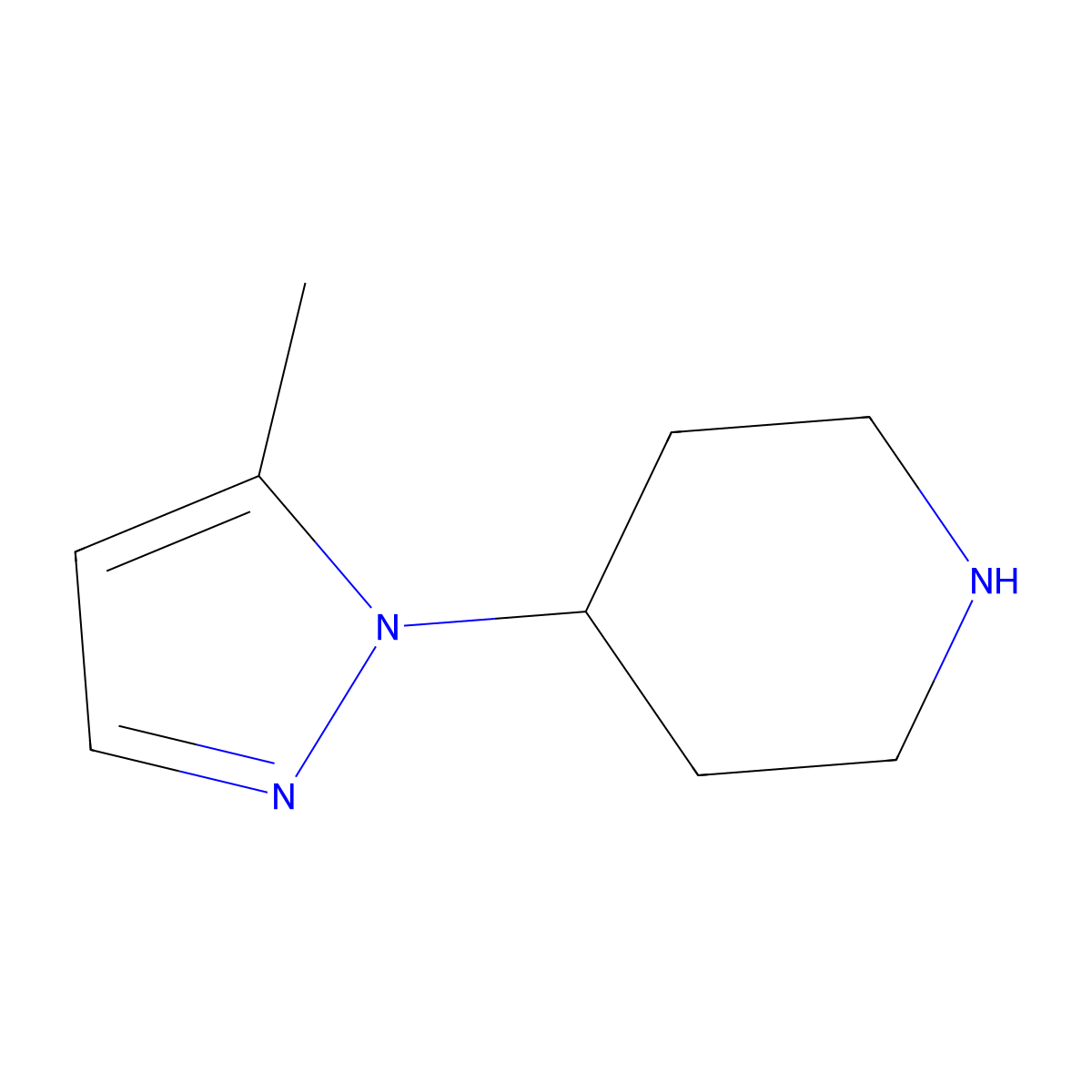 4-(5-Methyl-1H-pyrazol-1-yl)piperidine molecular structure, CAS 1621910-33-5
