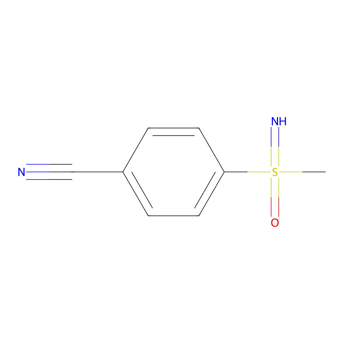 4-(Imino(methyl)oxo-lambda6-sulfanyl)benzonitrile molecular structure, CAS 1621962-30-8