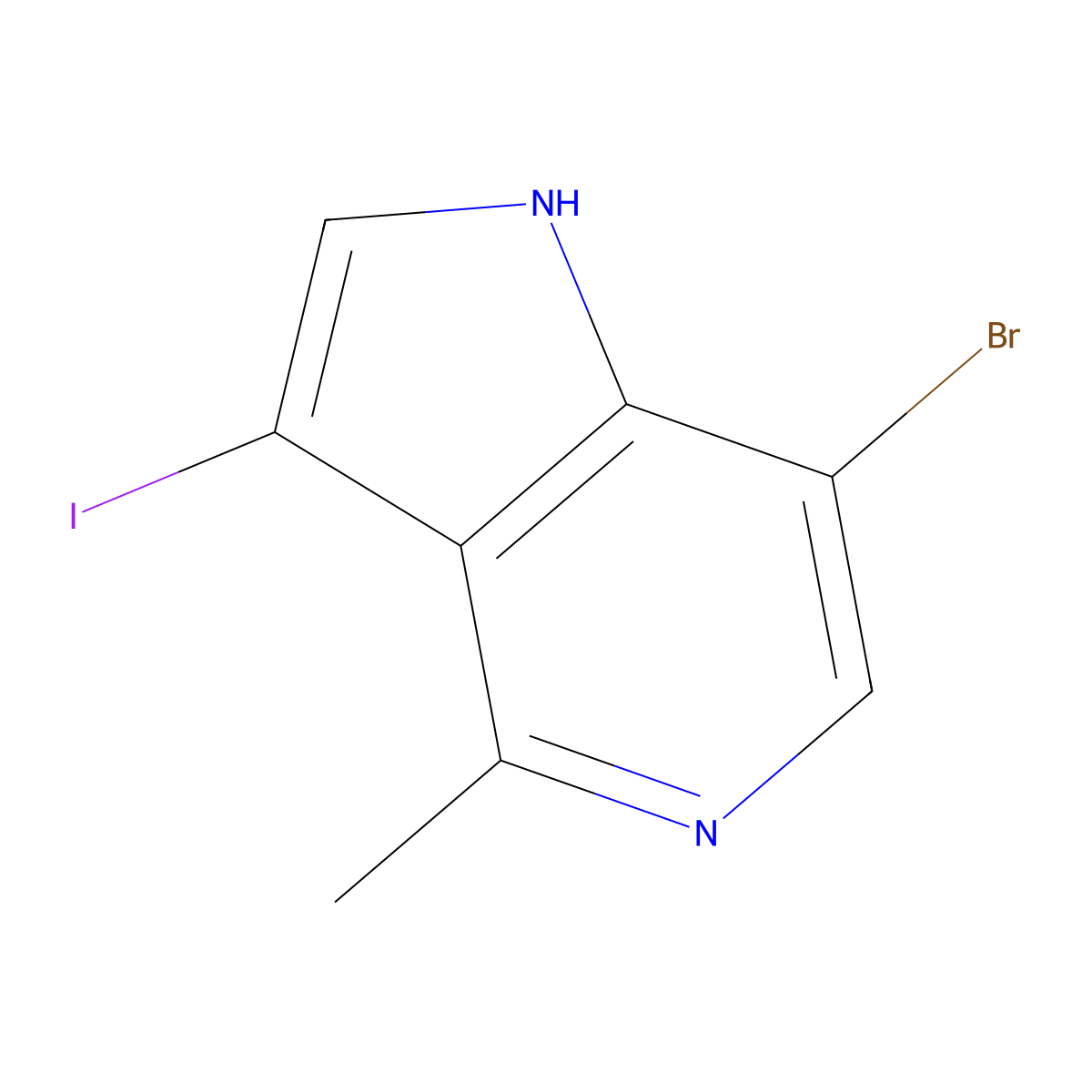 7-Bromo-3-iodo-4-methyl-1H-pyrrolo[3,2-c]pyridine molecular structure, CAS 1621963-71-0