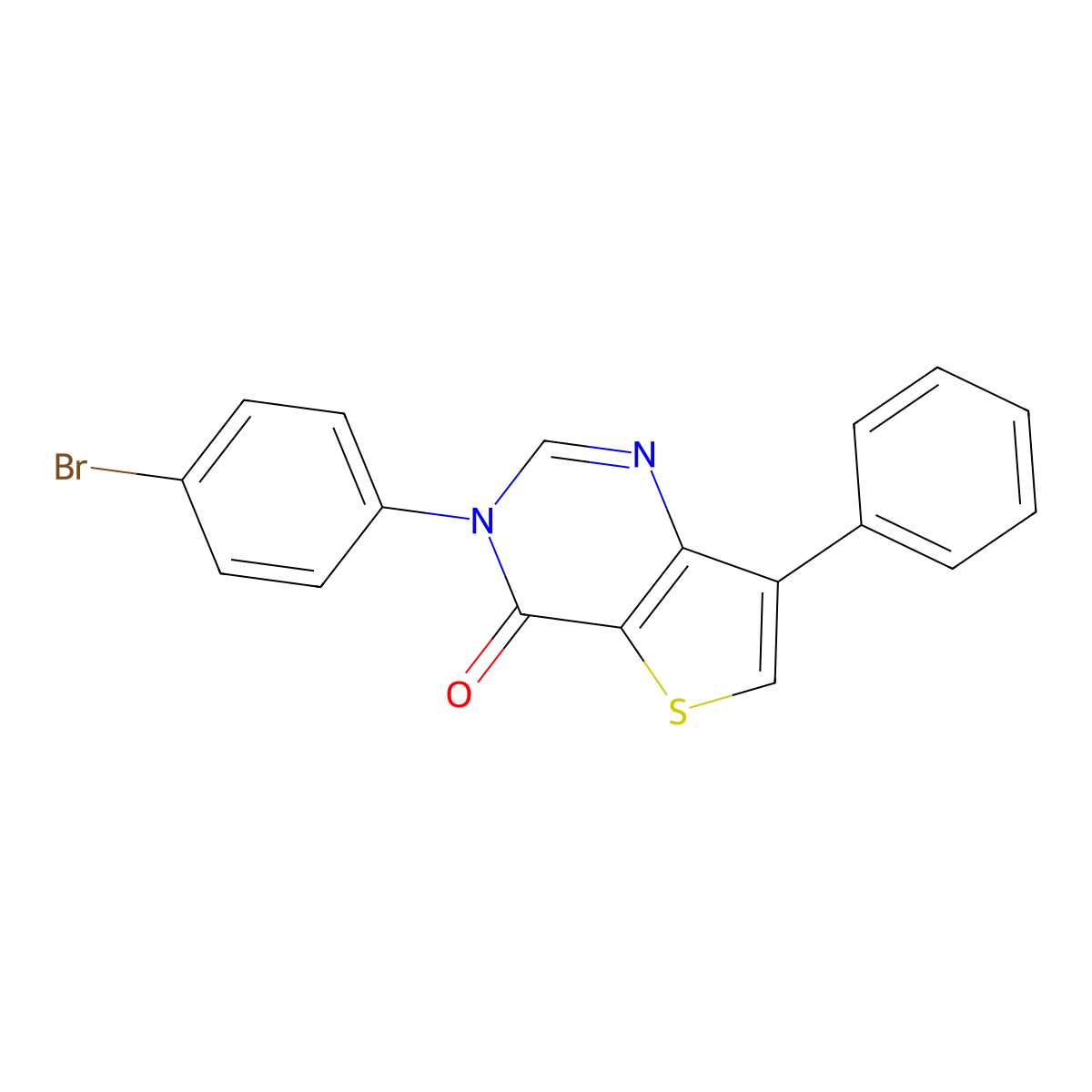 3-(4-Bromophenyl)-7-phenylthieno[3,2-d]pyrimidin-4(3H)-one molecular structure, CAS 1621966-66-2