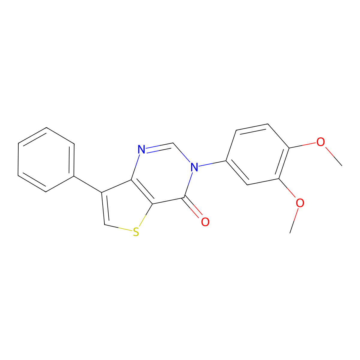 3-(3,4-Dimethoxyphenyl)-7-phenylthieno[3,2-d]pyrimidin-4(3H)-one molecular structure, CAS 1621966-71-9