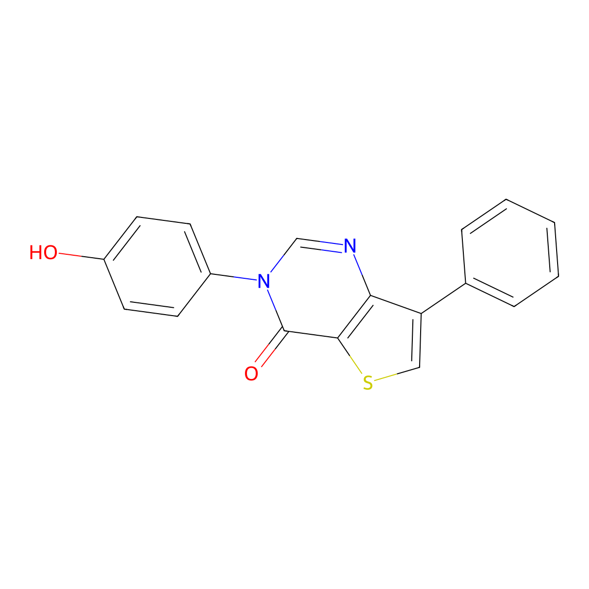 3-(4-Hydroxyphenyl)-7-phenylthieno[3,2-d]pyrimidin-4(3H)-one molecular structure, CAS 1621966-73-1