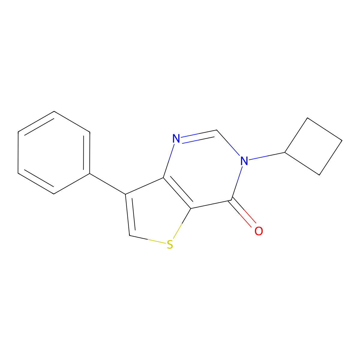 3-Cyclobutyl-7-phenylthieno[3,2-d]pyrimidin-4(3H)-one molecular structure, CAS 1621967-99-4