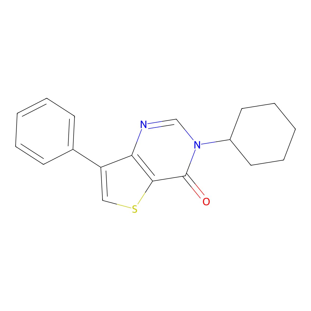 3-Cyclohexyl-7-phenylthieno[3,2-d]pyrimidin-4(3H)-one molecular structure, CAS 1621968-02-2