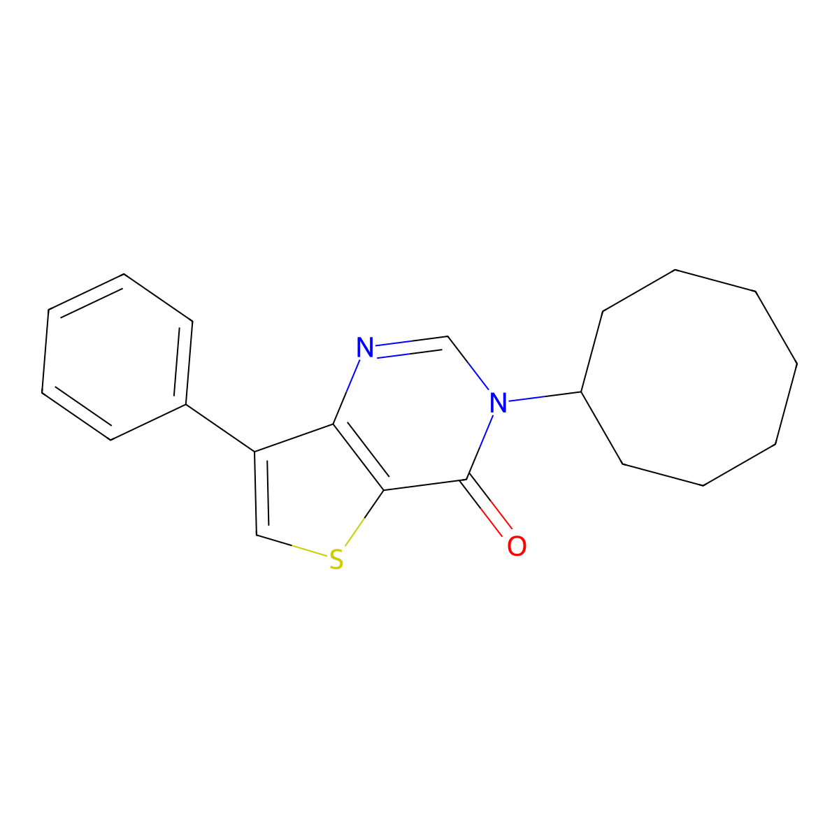 3-Cyclooctyl-7-phenylthieno[3,2-d]pyrimidin-4(3H)-one molecular structure, CAS 1621968-03-3