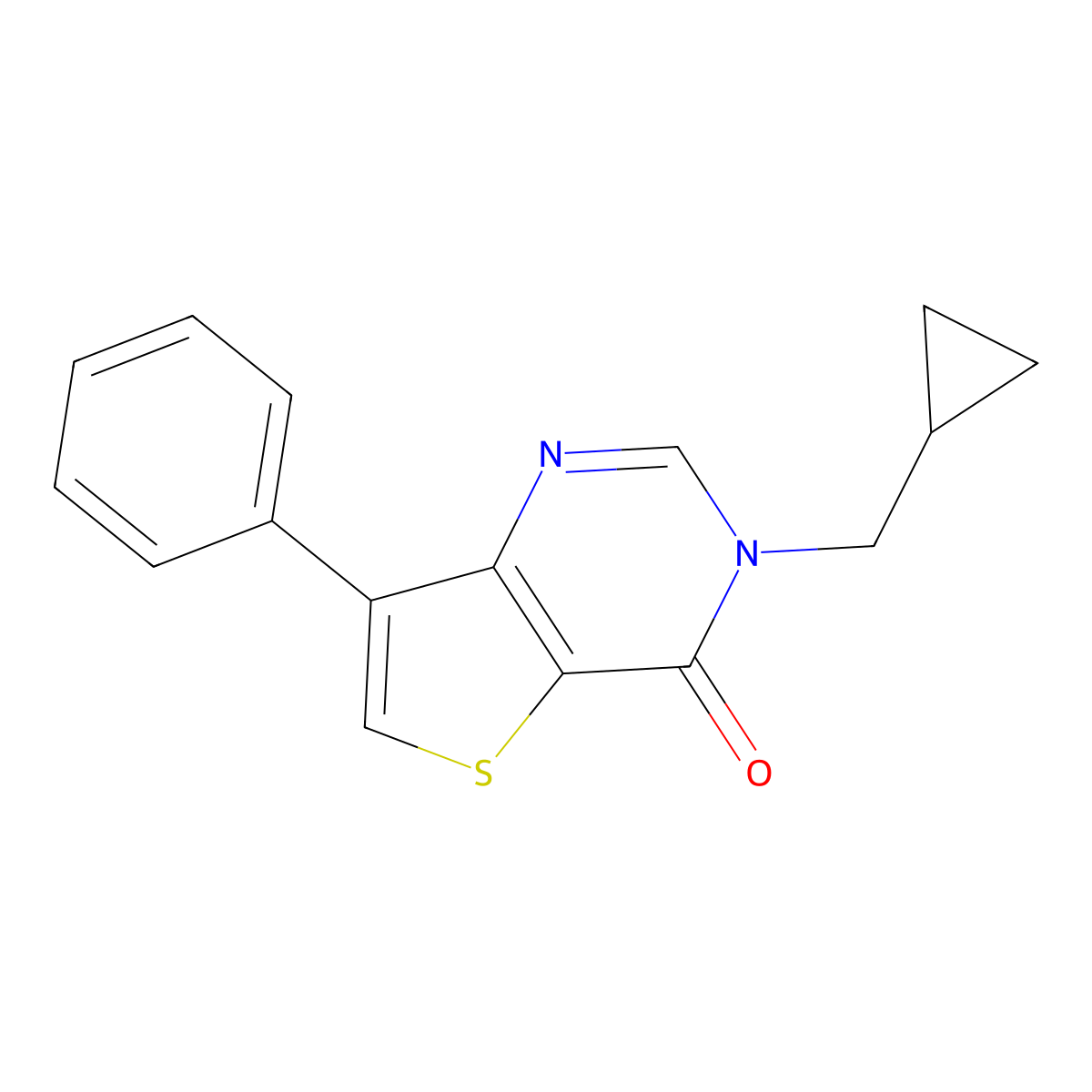 3-(Cyclopropylmethyl)-7-phenylthieno[3,2-d]pyrimidin-4(3H)-one molecular structure, CAS 1621968-05-5