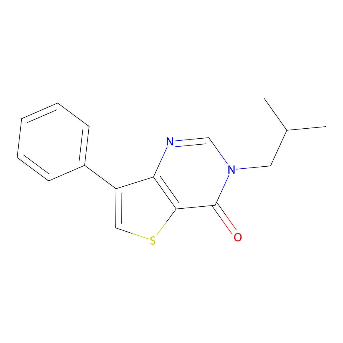 3-Isobutyl-7-phenylthieno[3,2-d]pyrimidin-4(3H)-one molecular structure, CAS 1621968-14-6