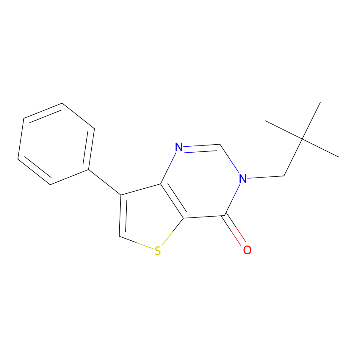 3-Neopentyl-7-phenylthieno[3,2-d]pyrimidin-4(3H)-one molecular structure, CAS 1621968-15-7