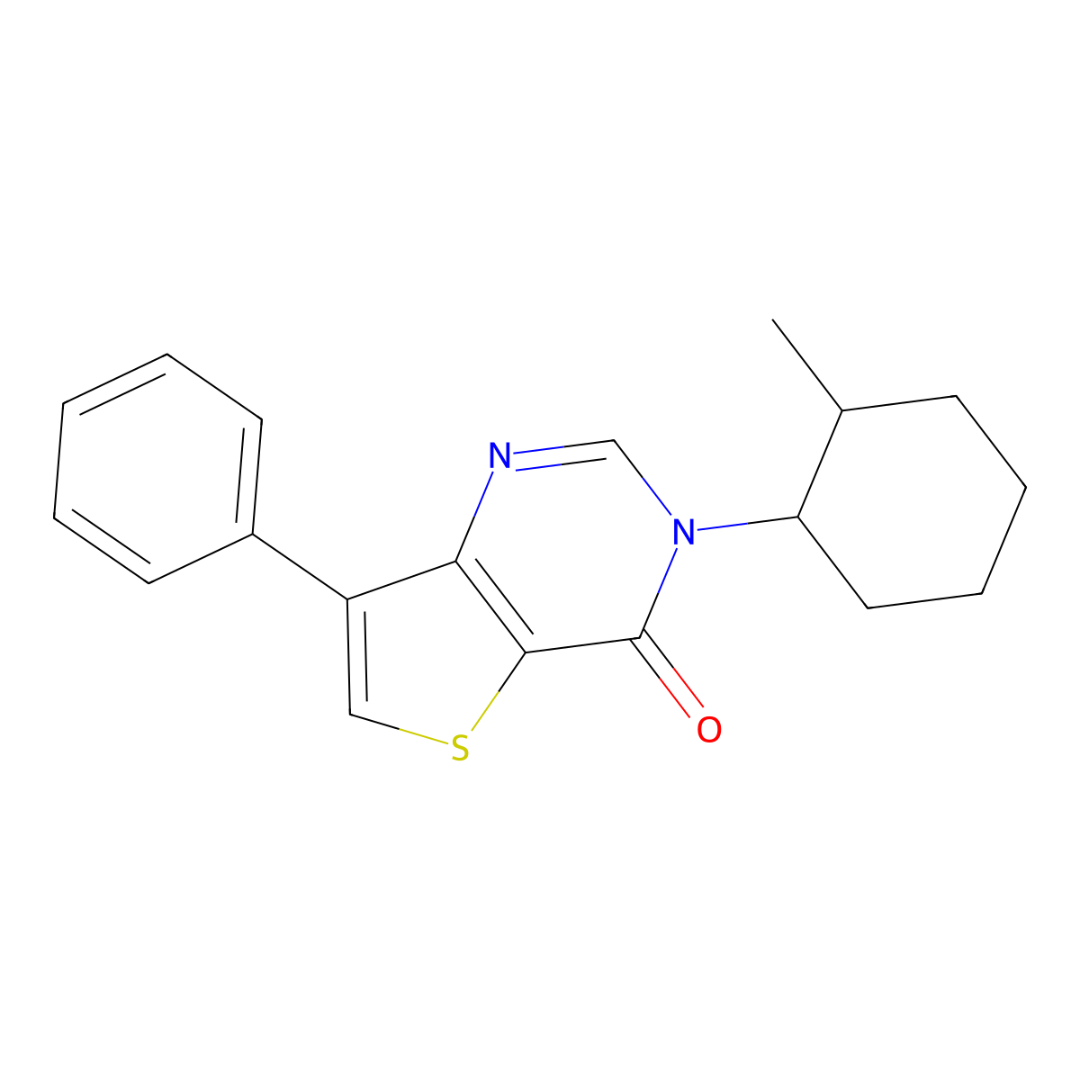 3-(2-Methylcyclohexyl)-7-phenylthieno[3,2-d]pyrimidin-4(3H)-one molecular structure, CAS 1621968-16-8