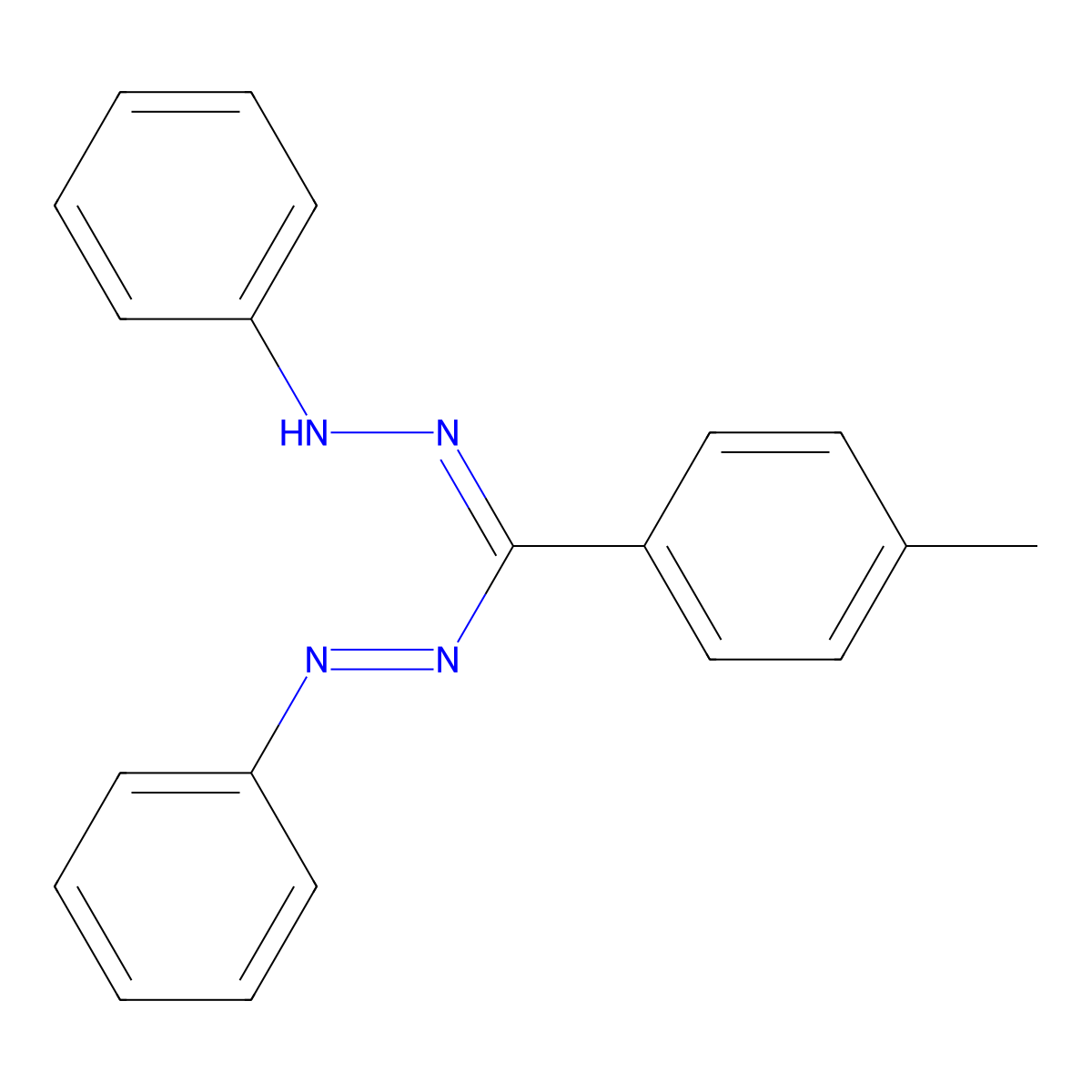 1,5-Diphenyl-3-(p-tolyl)formazan molecular structure, CAS 1622-12-4
