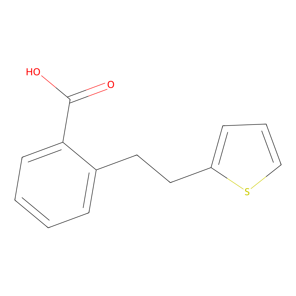 2-[2-(2-Thienyl)ethyl]benzoic acid molecular structure, CAS 1622-54-4
