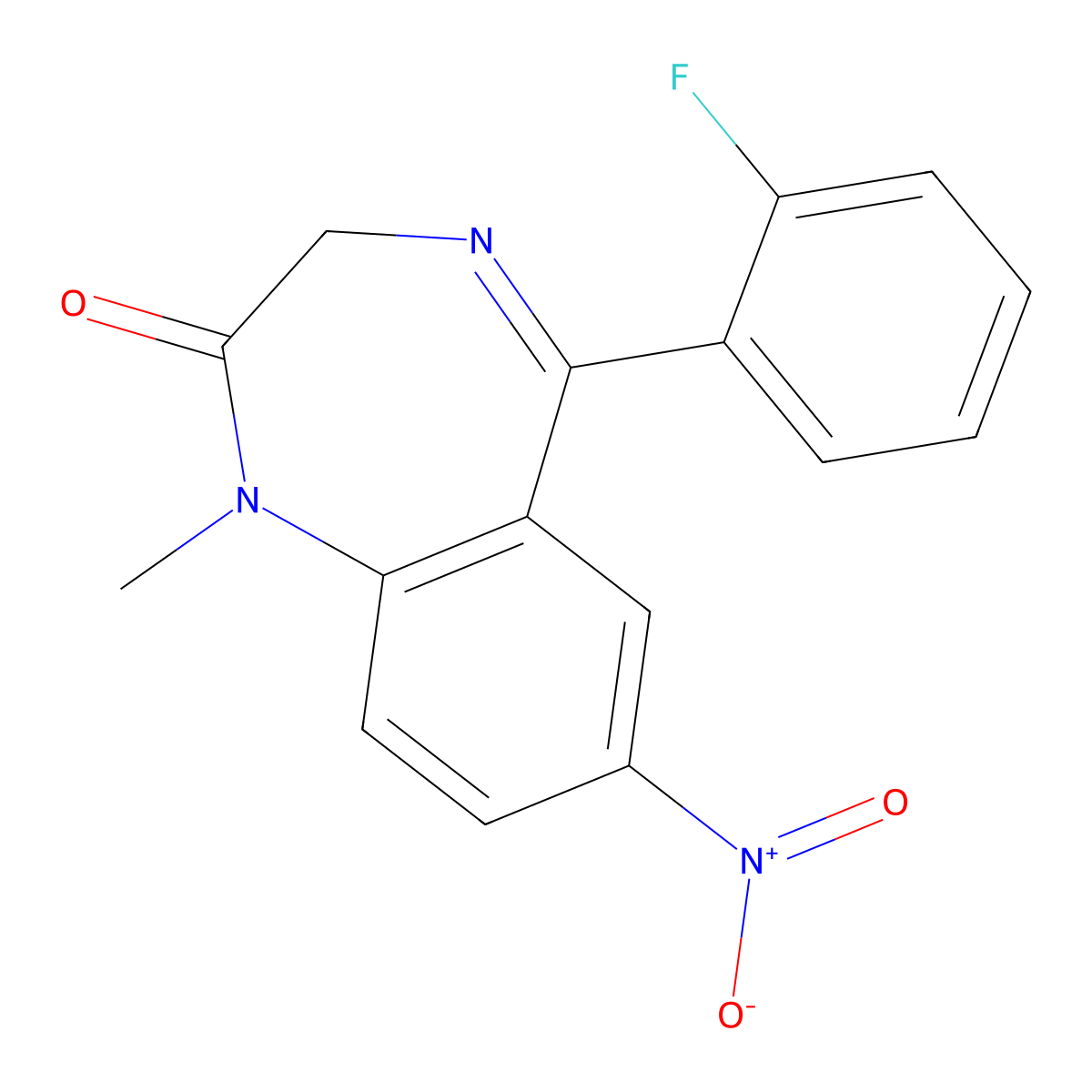 Flunitrazepam molecular structure, CAS 1622-62-4