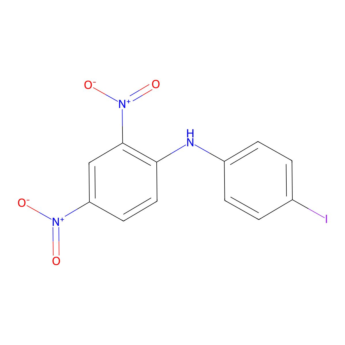 4'-Iodo-2,4-dinitrodiphenylamine molecular structure, CAS 16220-59-0