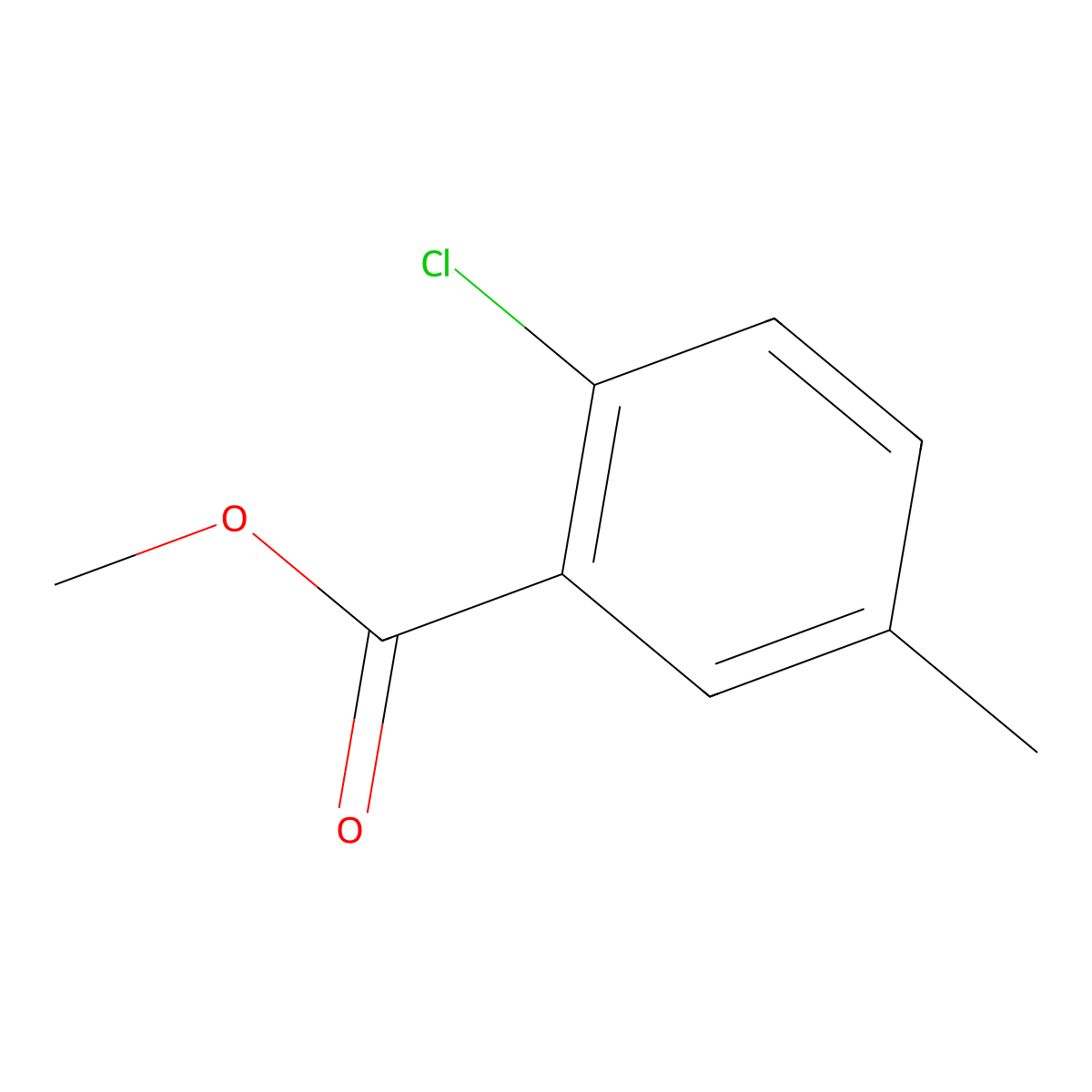 Methyl 2-chloro-5-methylbenzoate molecular structure, CAS 16220-95-4