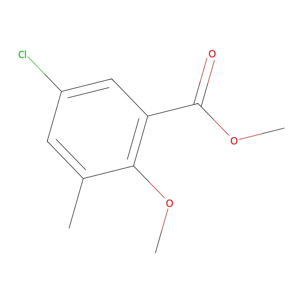 Methyl 5-chloro-2-methoxy-3-methylbenzoate molecular structure, CAS 16220-96-5