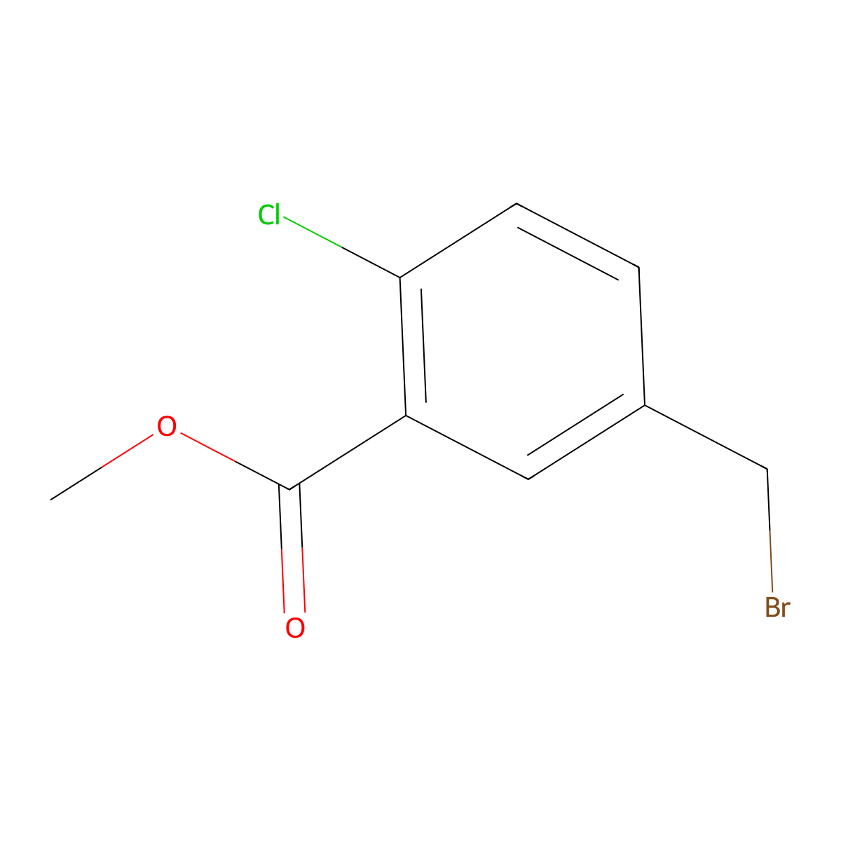 Methyl 5-(bromomethyl)-2-chlorobenzoate molecular structure, CAS 16220-99-8