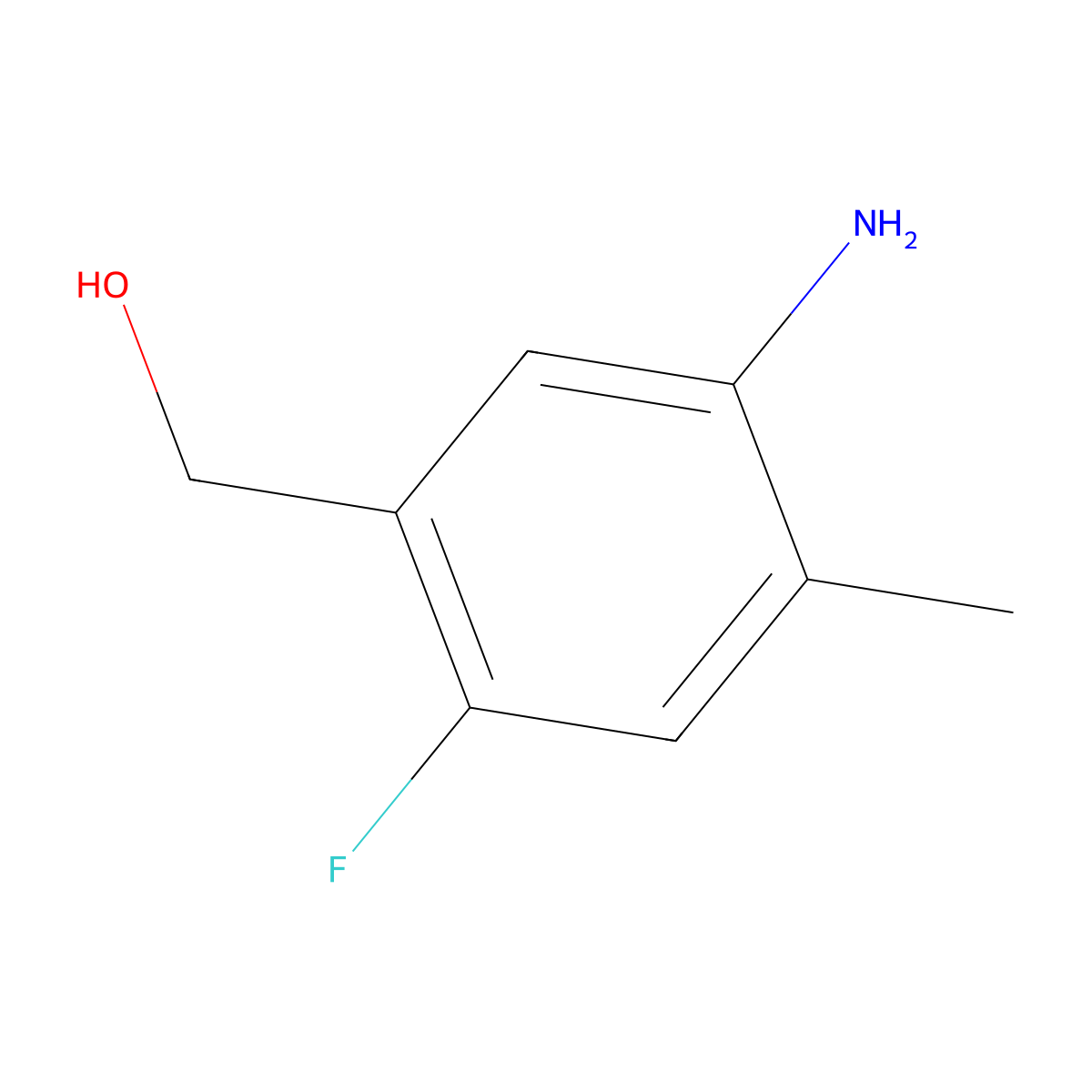 (5-Amino-2-fluoro-4-methylphenyl)methanol molecular structure, CAS 1622003-69-3
