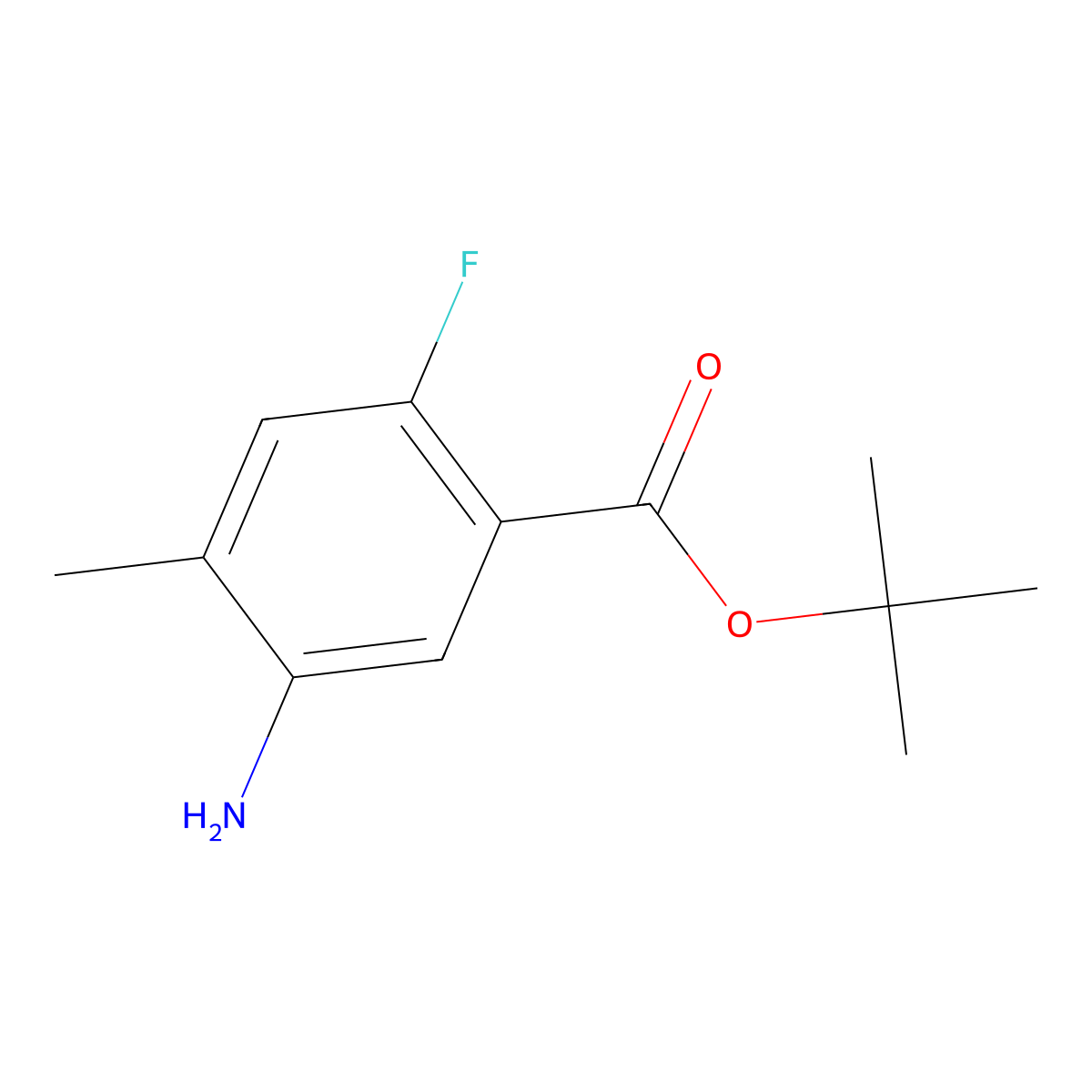 Tert-butyl 5-amino-2-fluoro-4-methylbenzoate molecular structure, CAS 1622004-07-2