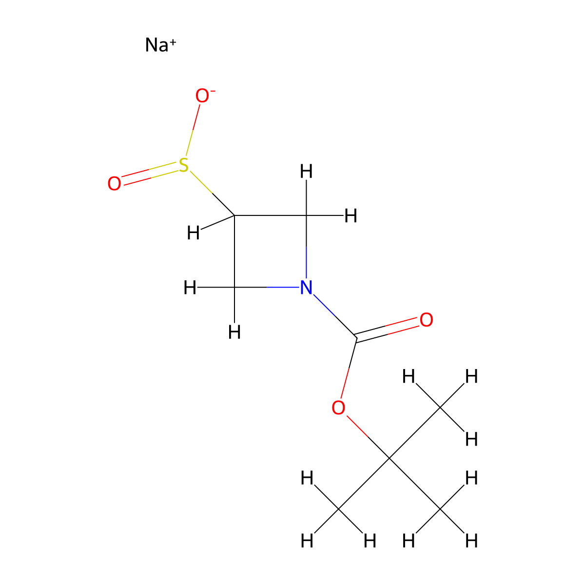 Sodium 1-(tert-butoxycarbonyl)azetidine-3-sulfinate molecular structure, CAS 1622013-57-3
