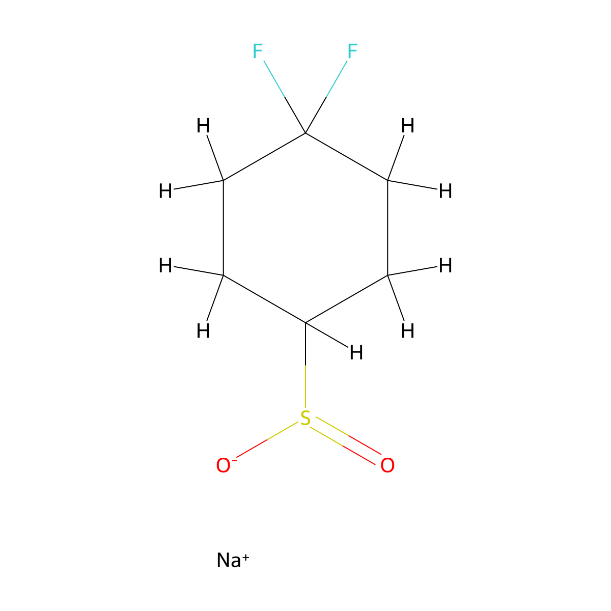 4,4-Difluorocyclohexane-1-sulfinic acid sodium hydride molecular structure, CAS 1622013-58-4