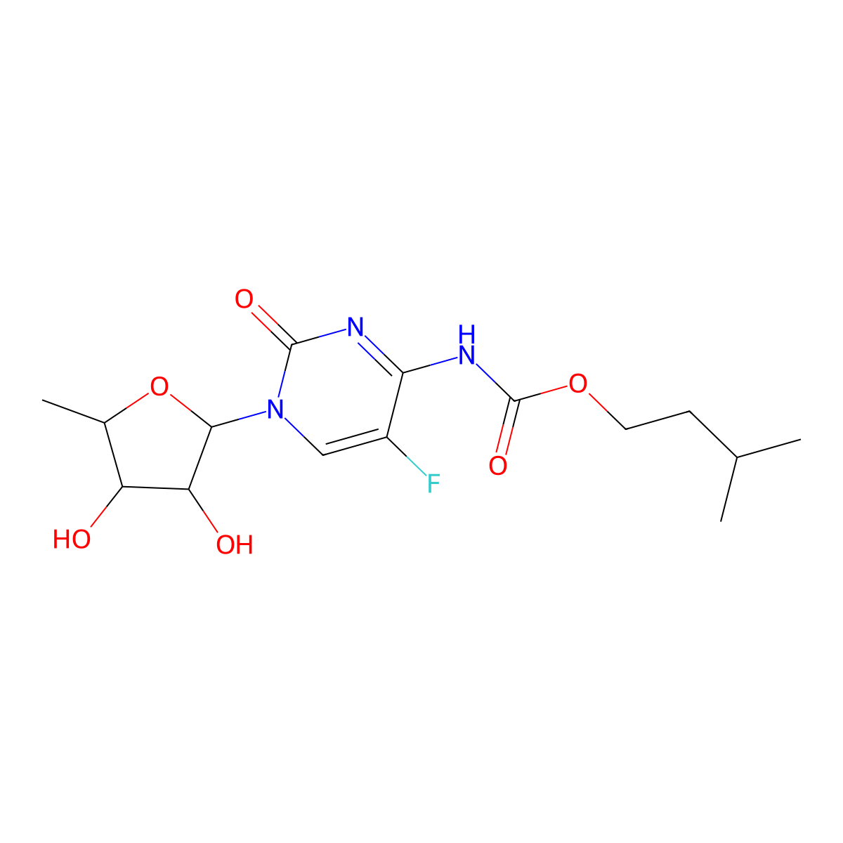 5'-Deoxy-5-fluoro-N4-(3-methyl-1-butyloxycarbonyl)cytidine molecular structure, CAS 162204-30-0