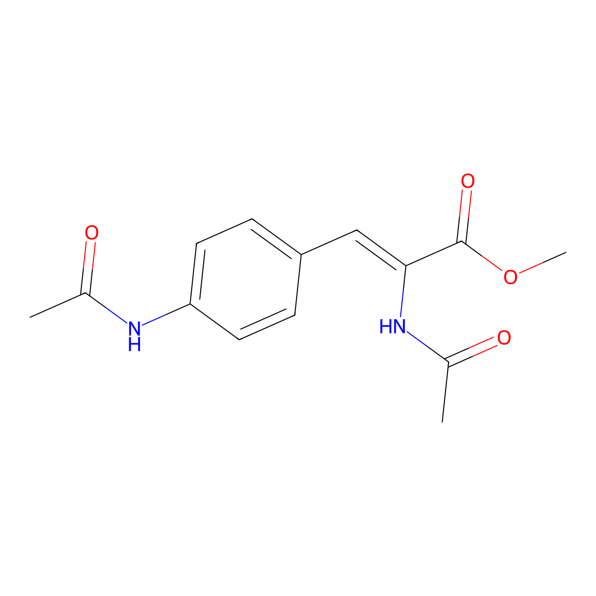 Methyl-2-acetamido-3-(4-acetamidophenyl)prop-2-enoate molecular structure, CAS 1622059-68-0