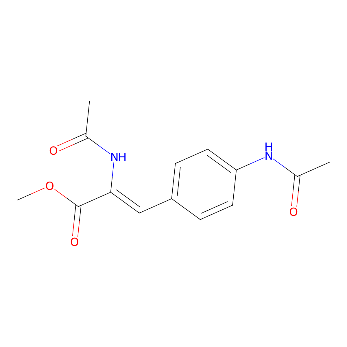 Methyl-2-acetamido-3-(4-acetamidophenyl)prop-2-enoate molecular structure, CAS 1622059-68-0