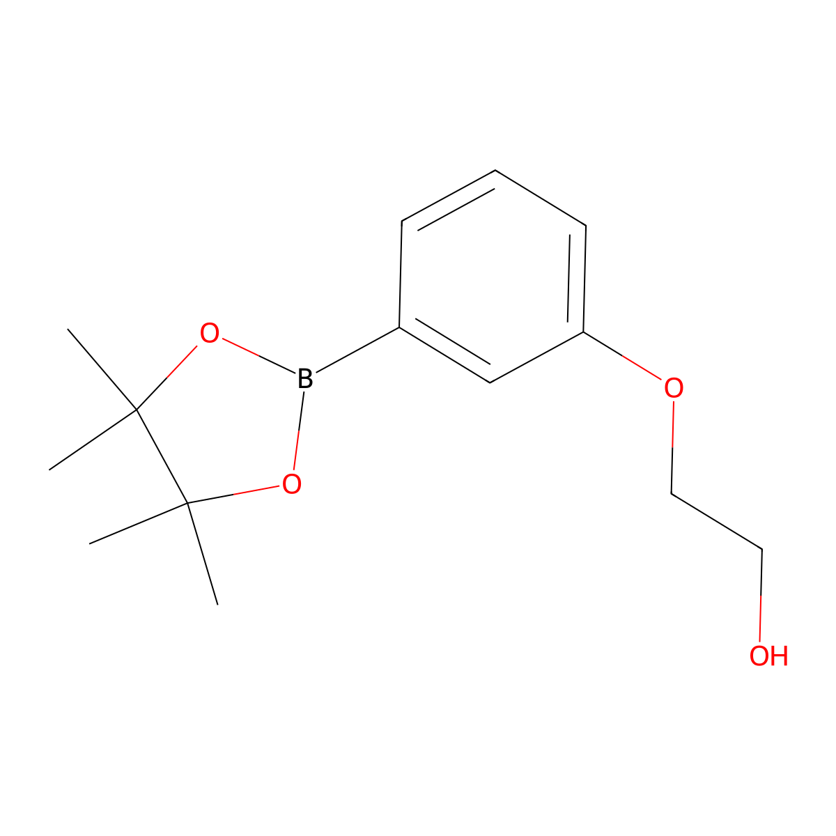 2-(3-(4,4,5,5-Tetramethyl-1,3,2-dioxaborolan-2-yl)phenoxy)ethan-1-ol molecular structure, CAS 1622068-65-8