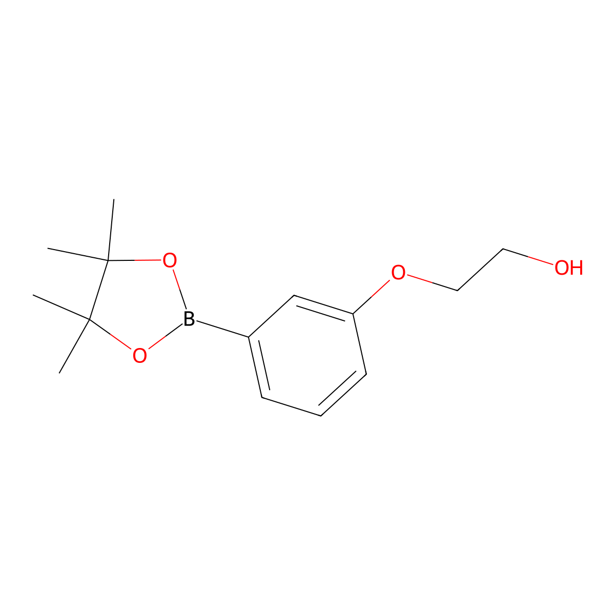 2-(3-(4,4,5,5-Tetramethyl-1,3,2-dioxaborolan-2-yl)phenoxy)ethan-1-ol molecular structure, CAS 1622068-65-8