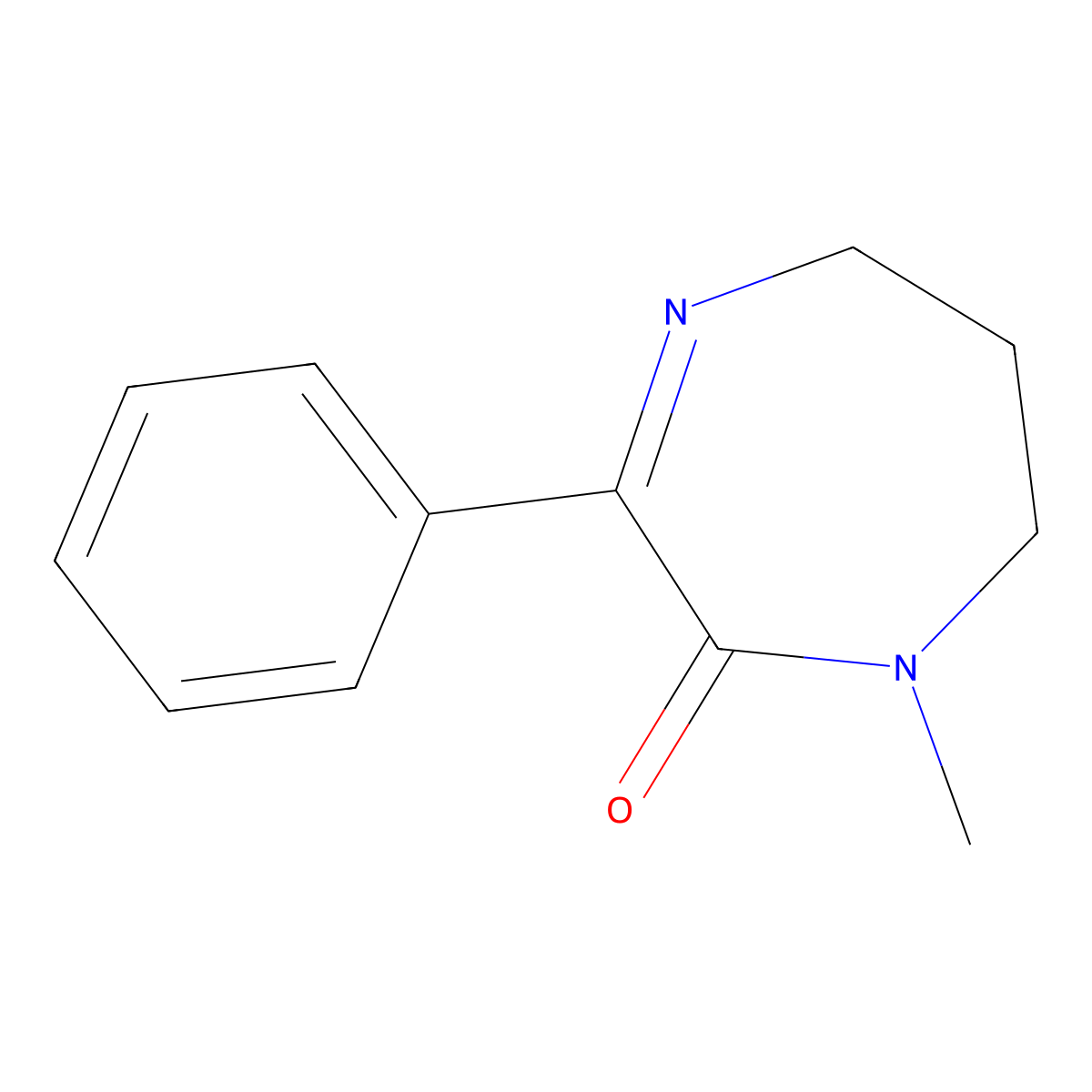 1-methyl-3-phenyl-2,5,6,7-tetrahydro-1H-1,4-diazepin-2-one molecular structure, CAS 1622069-58-2