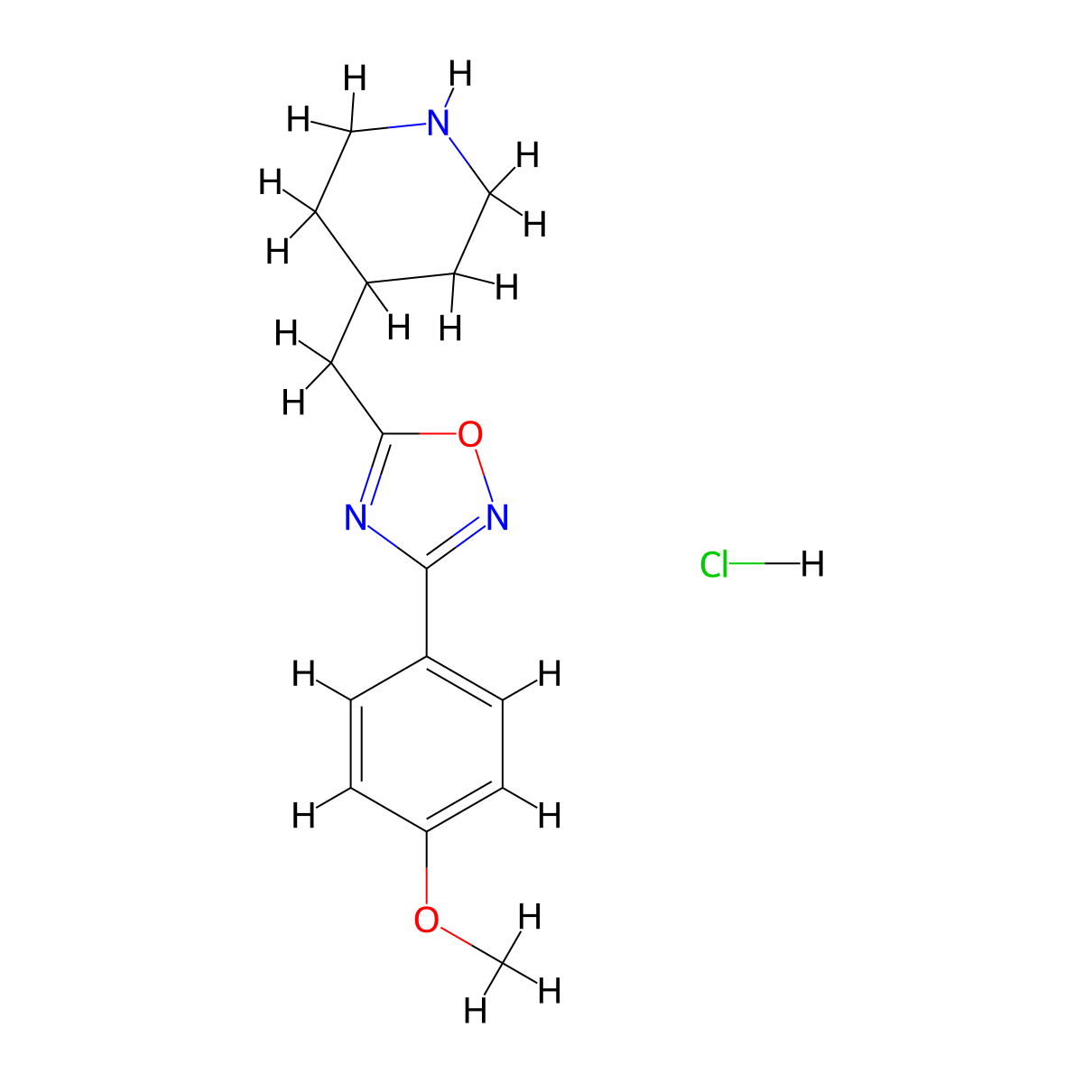 4-{[3-(4-Methoxyphenyl)-1,2,4-oxadiazol-5-yl]methyl}piperidine hydrochloride molecular structure, CAS 1622069-60-6