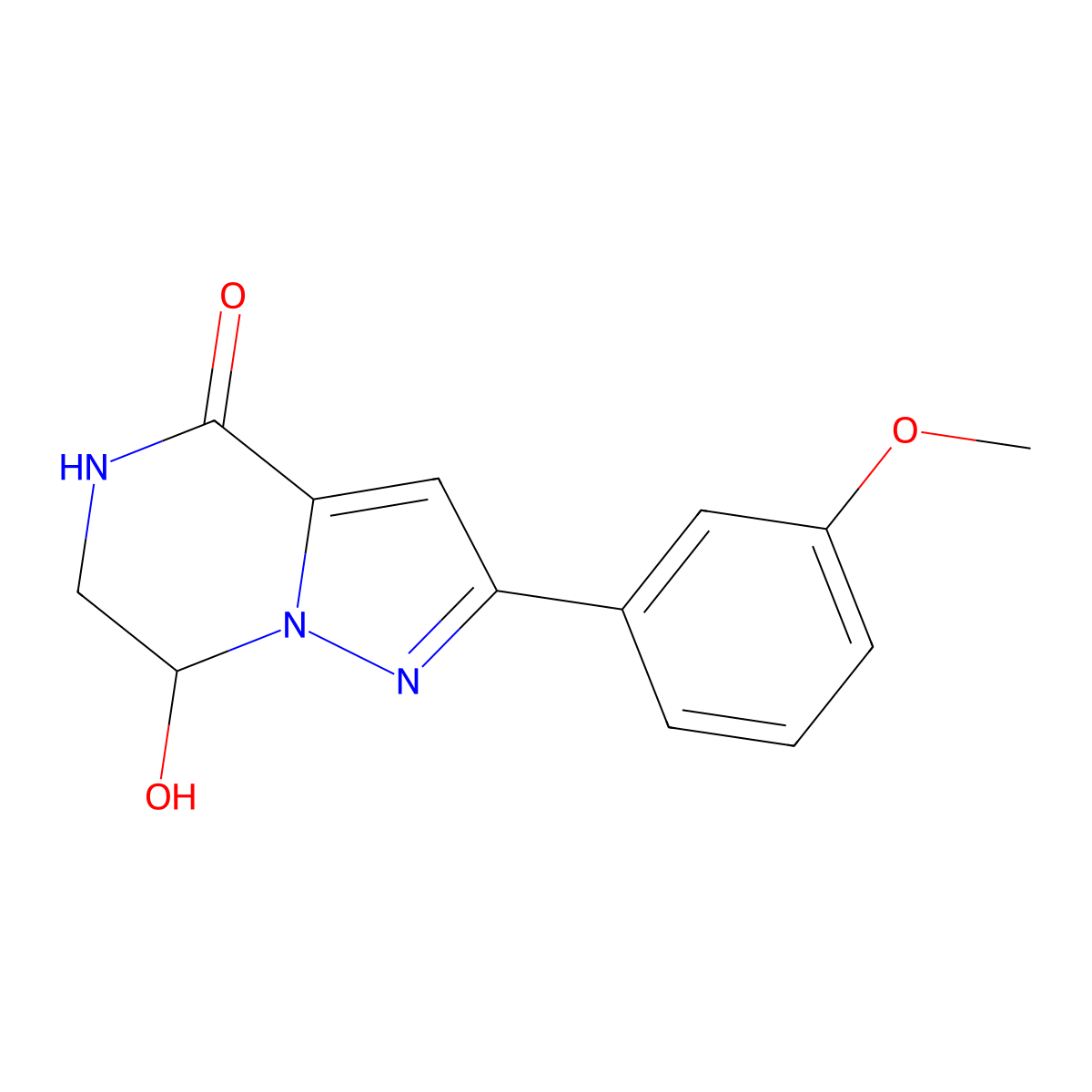 7-hydroxy-2-(3-methoxyphenyl)-4H,5H,6H,7H-pyrazolo[1,5-a]pyrazin-4-one molecular structure, CAS 1622069-61-7