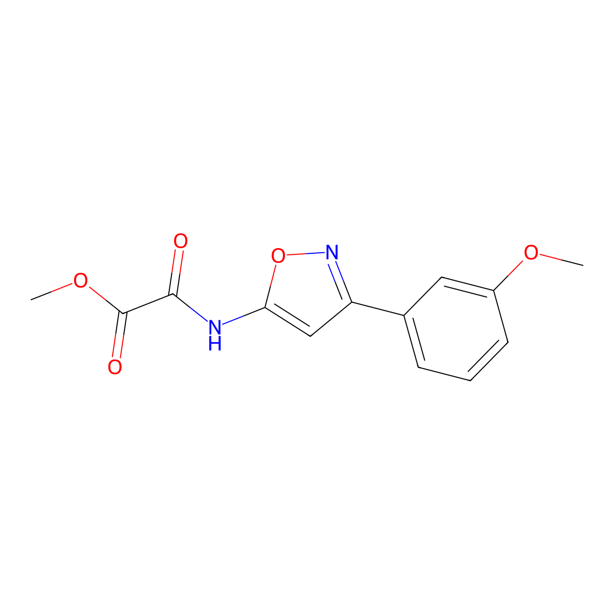 Methyl {[3-(3-methoxyphenyl)-1,2-oxazol-5-yl]carbamoyl}formate molecular structure, CAS 1622069-62-8