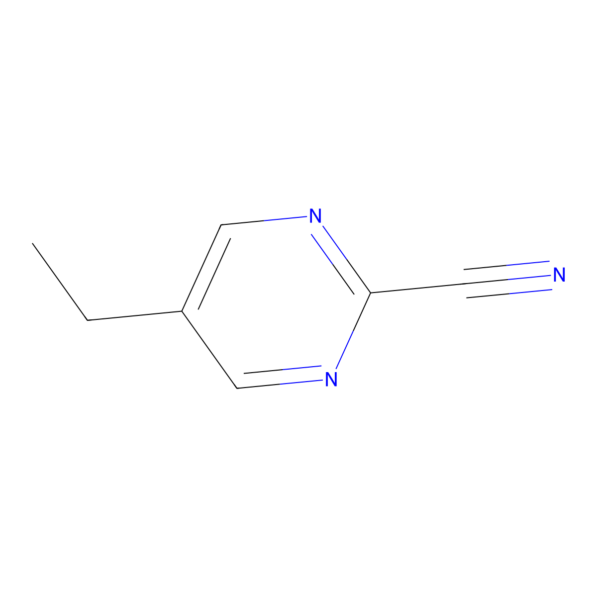 5-Ethylpyrimidine-2-carbonitrile molecular structure, CAS 1622073-68-0